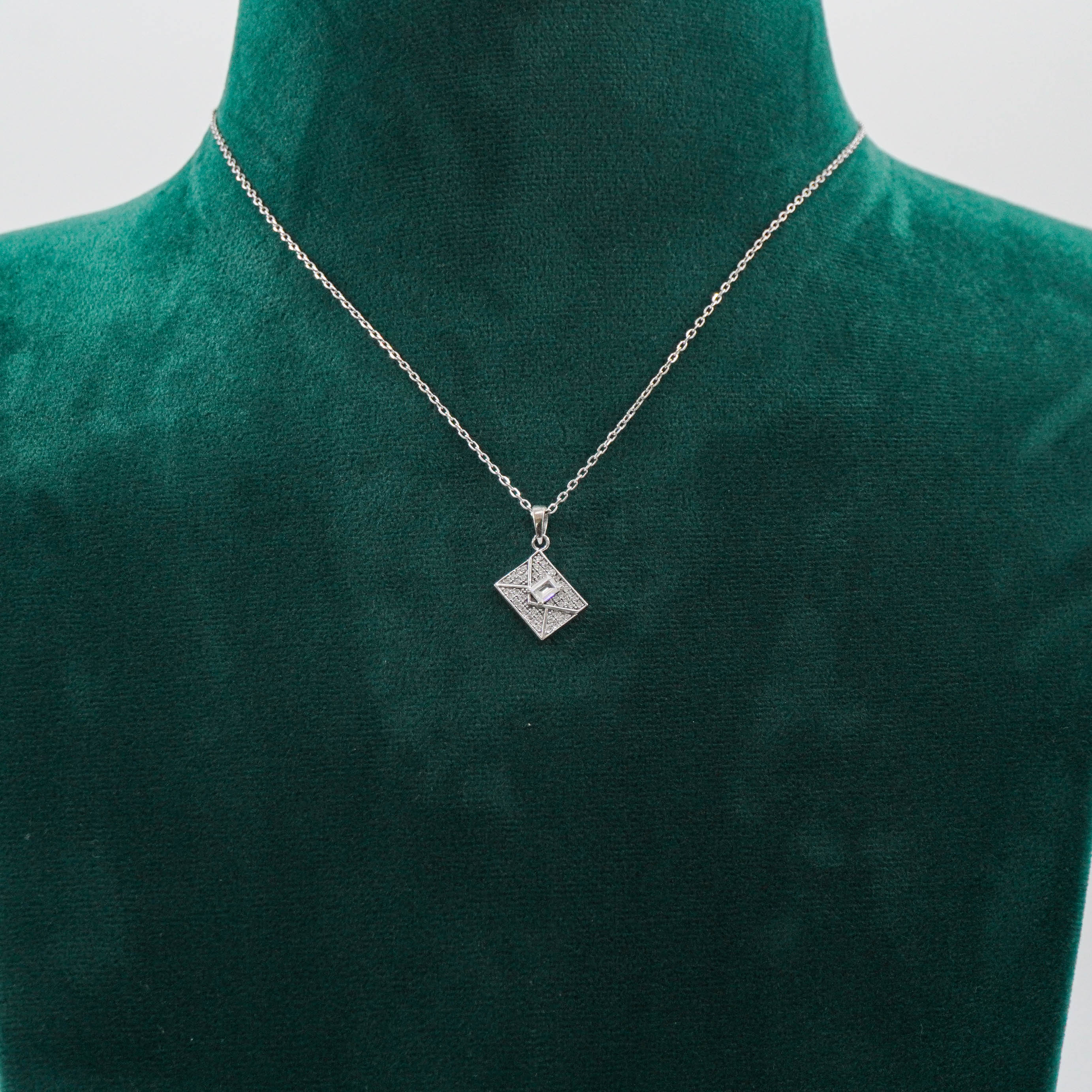 Raag Silver Jewellery Basheerbagh - Sparkling Square Pendant