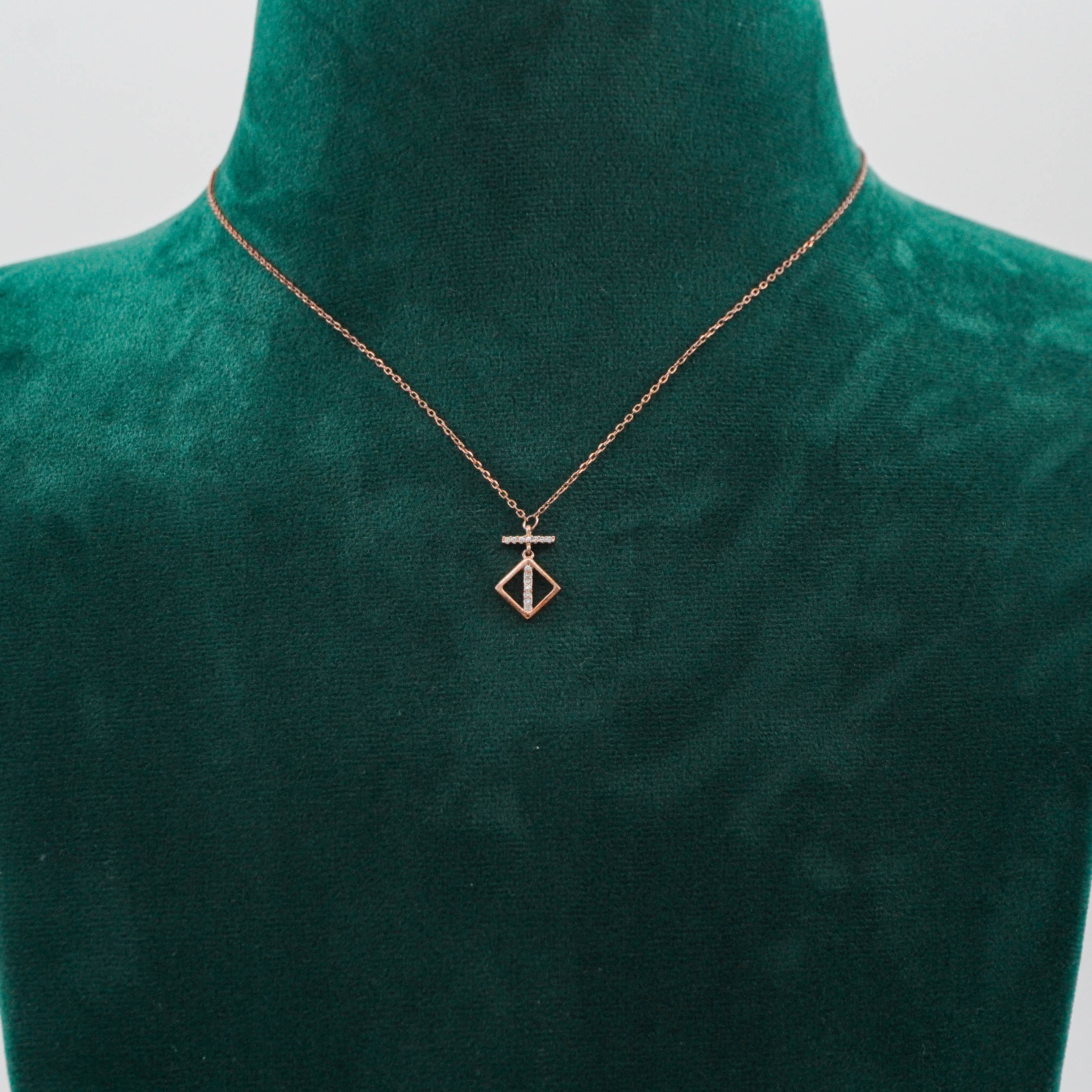 Raag Silver Jewellery Basheerbagh - Rose Gold Geometric Pendant