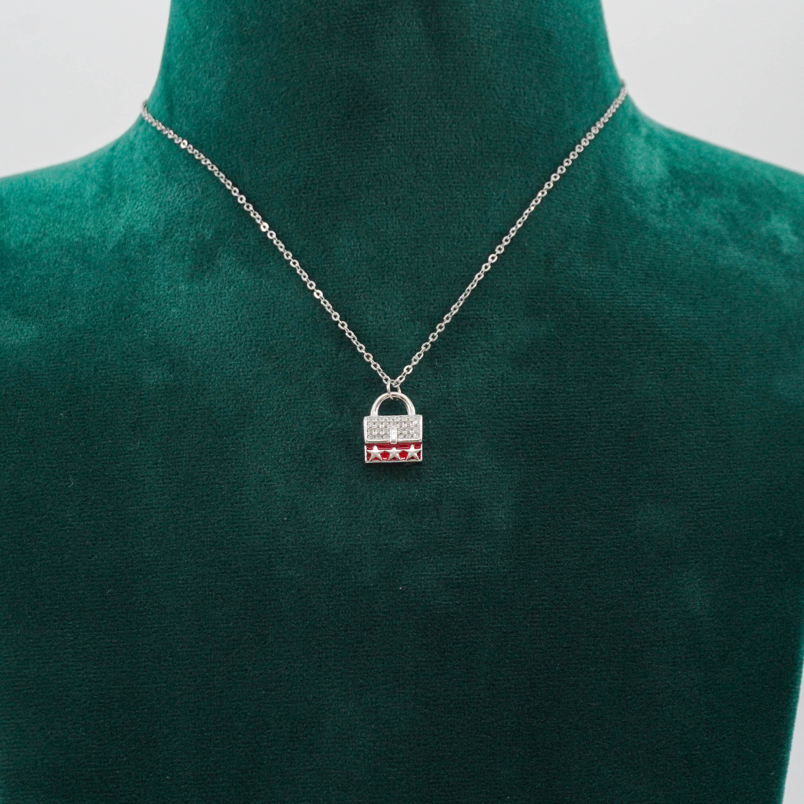 Raag Silver Jewellery Basheerbagh - Red Lock Pendant