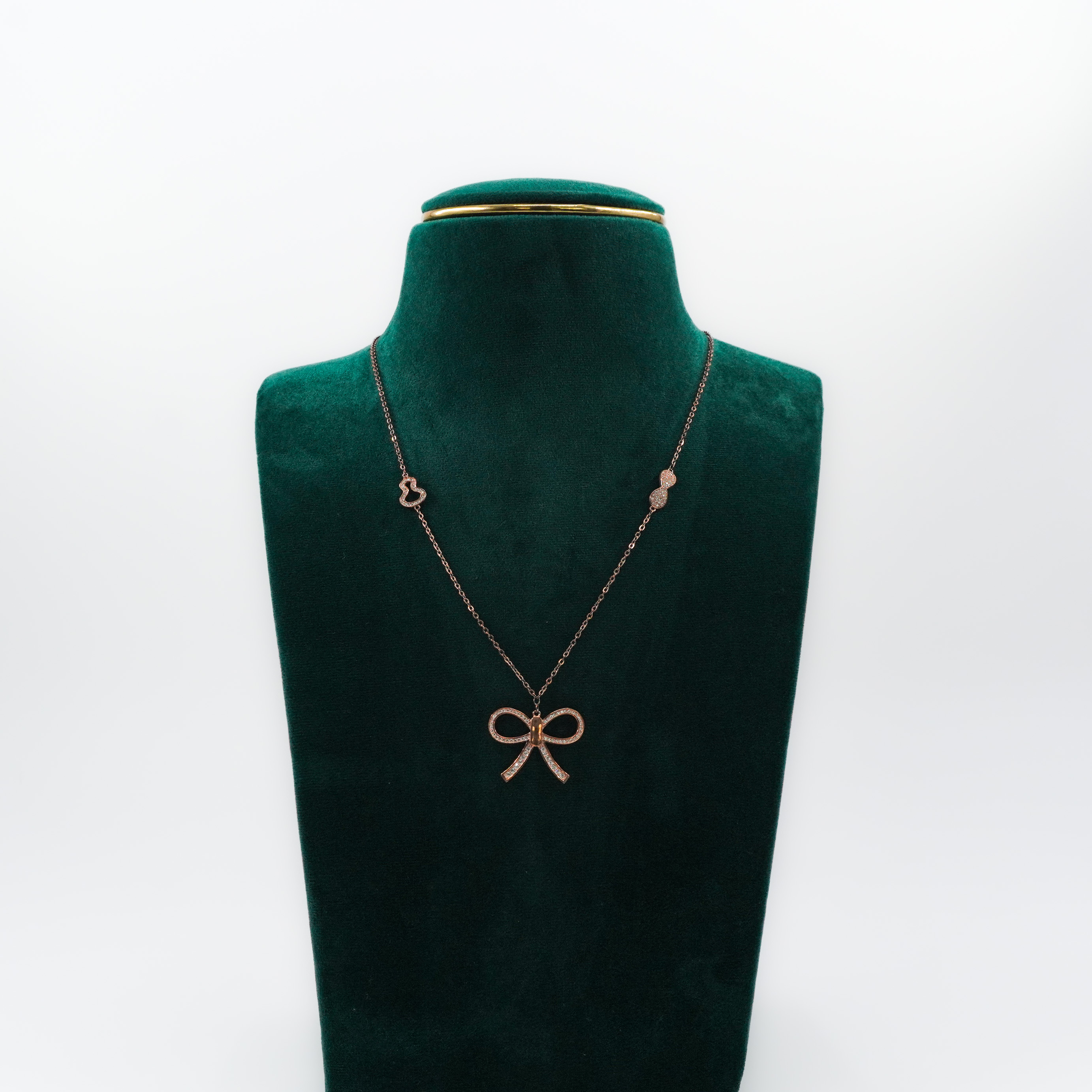 Raag Silver Jewellery Basheerbagh - Rose Gold Bow Necklace