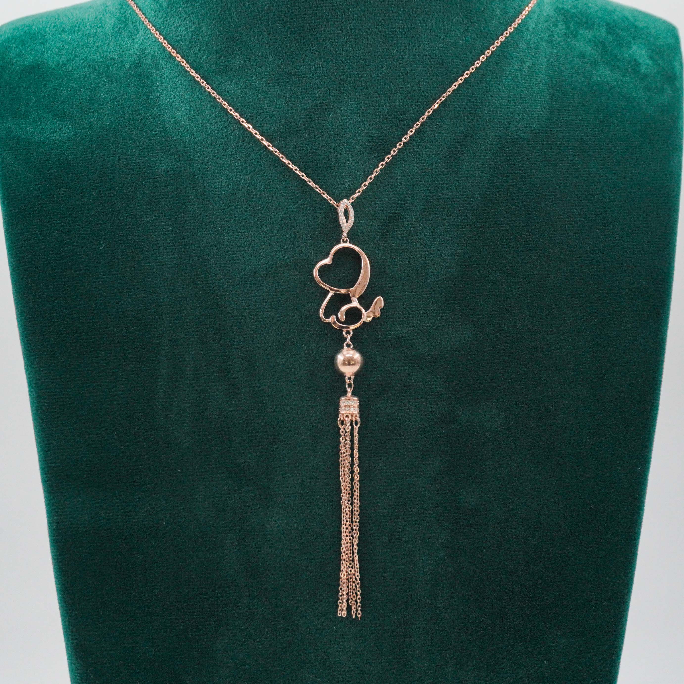 Raag Silver Jewellery Basheerbagh - Rose Gold Stylized Pendant