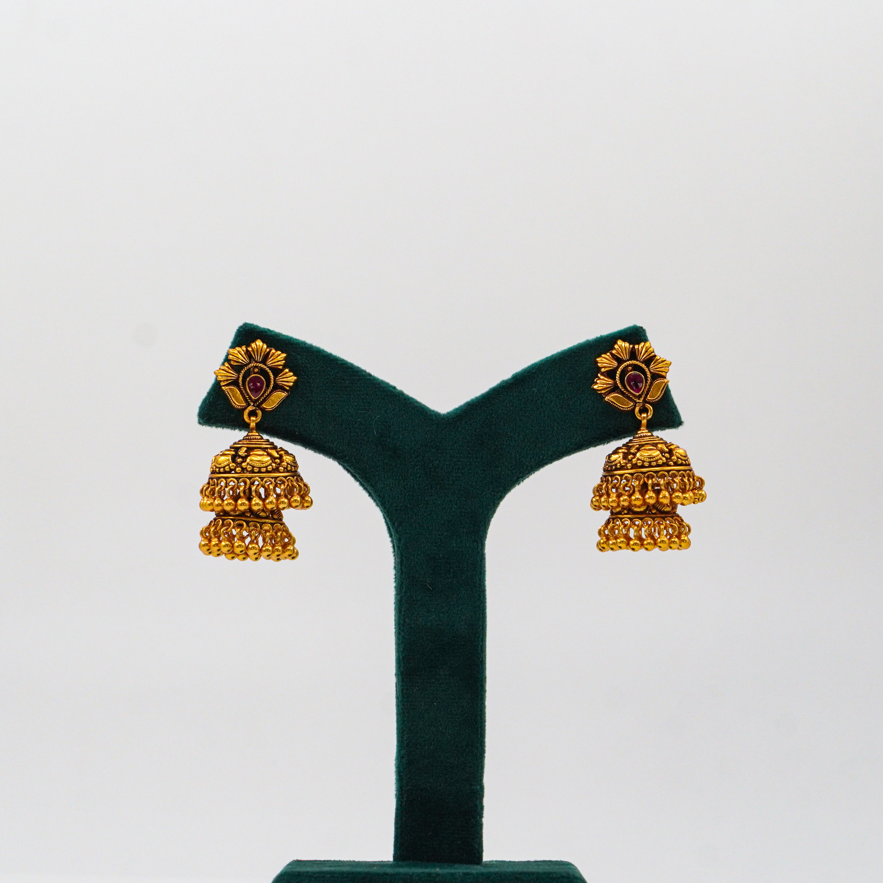 Raag Silver Jewellery Basheerbagh - Antique Ruby Jhumkas