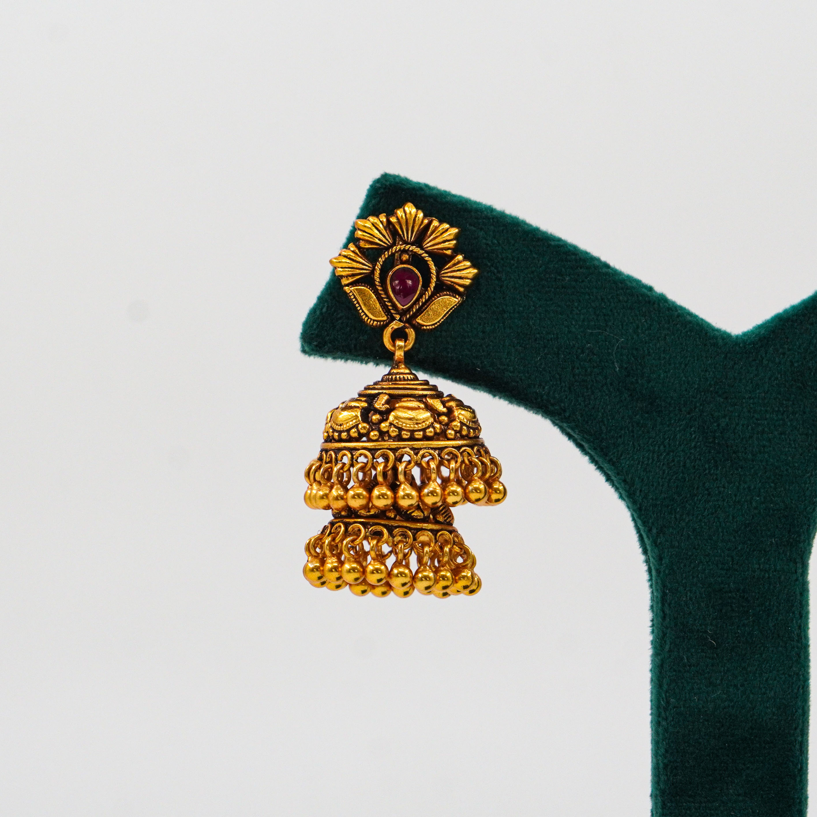 Raag Silver Jewellery Basheerbagh - Antique Ruby Jhumkas