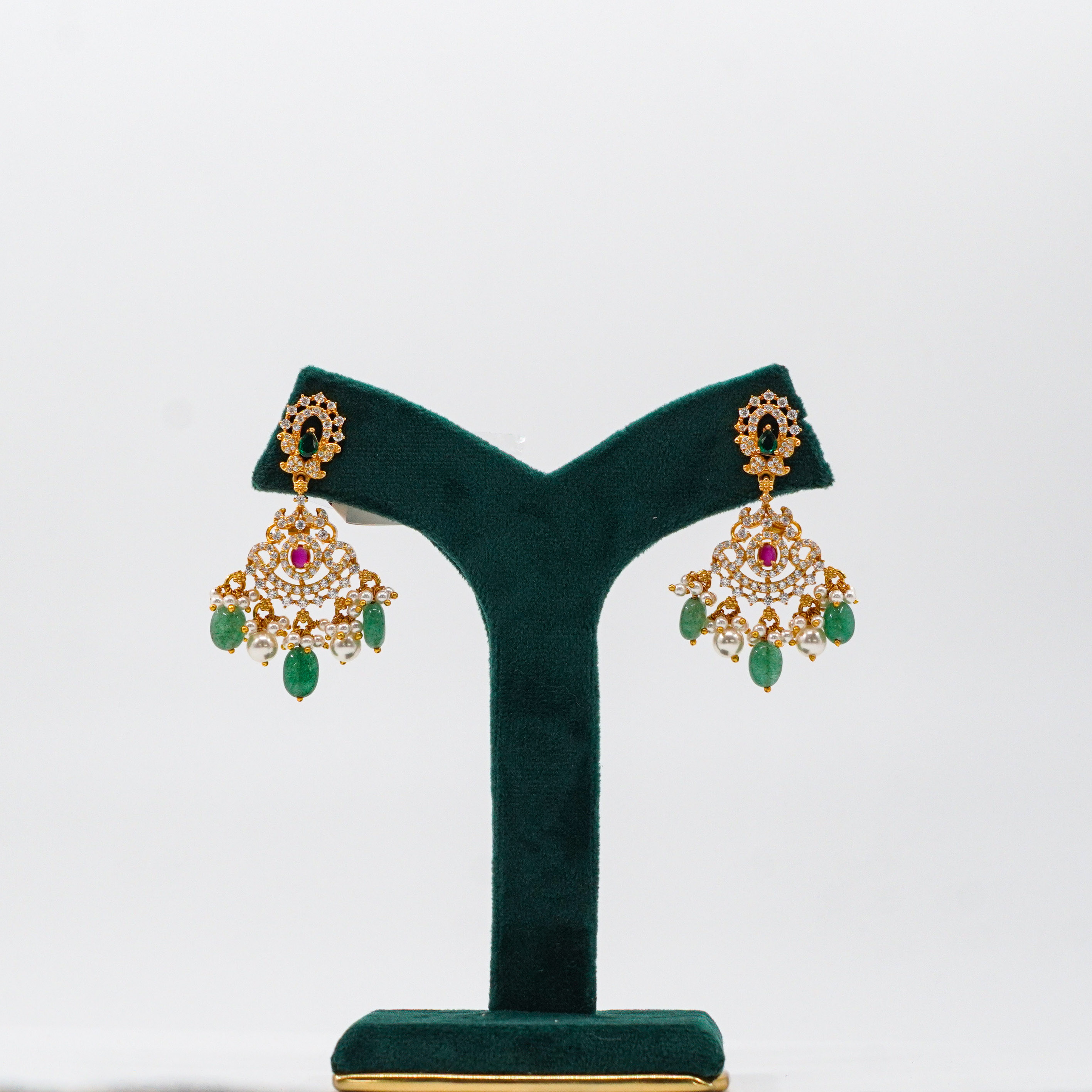 Ruby Emerald Danglers