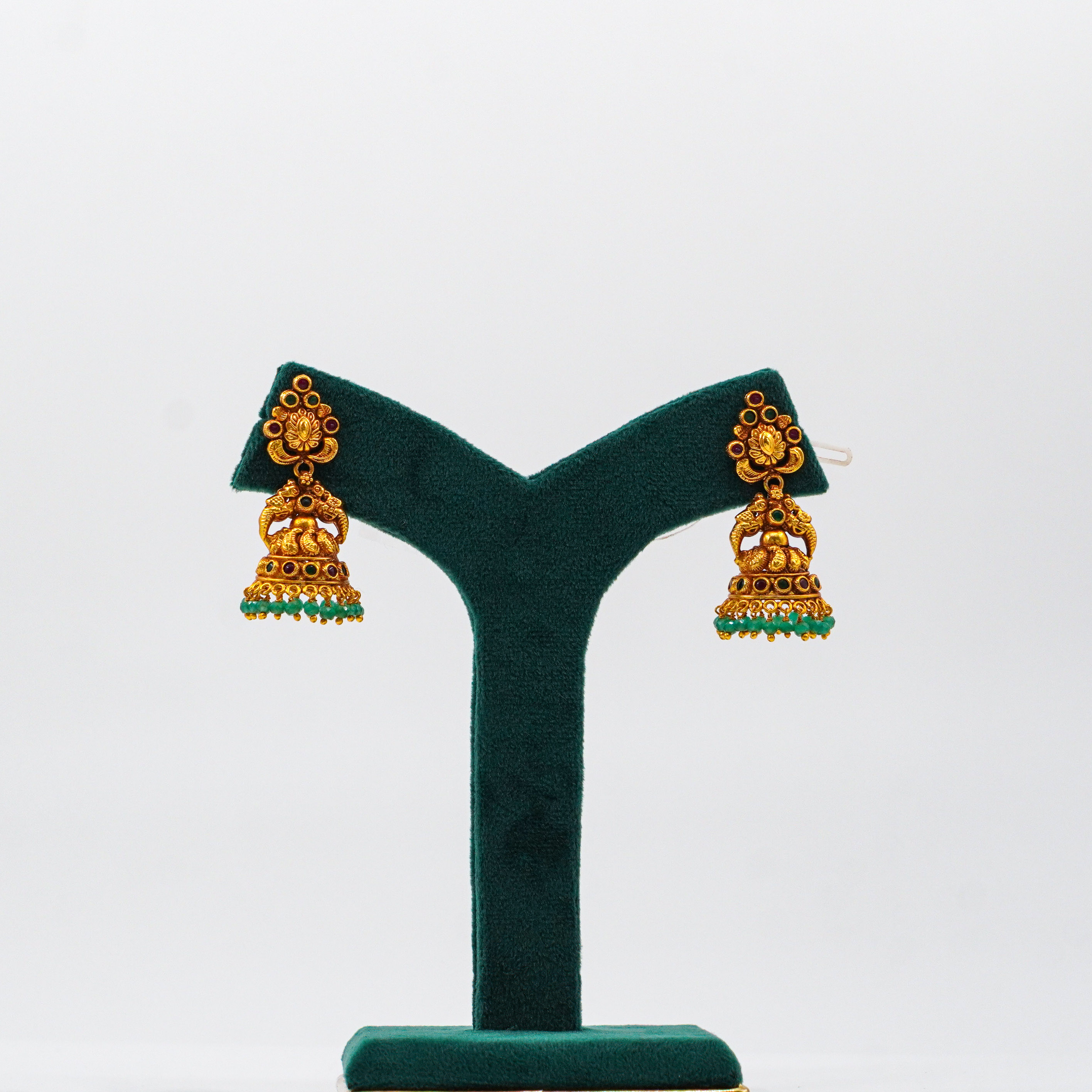 Ruby Emerald Jhumkas