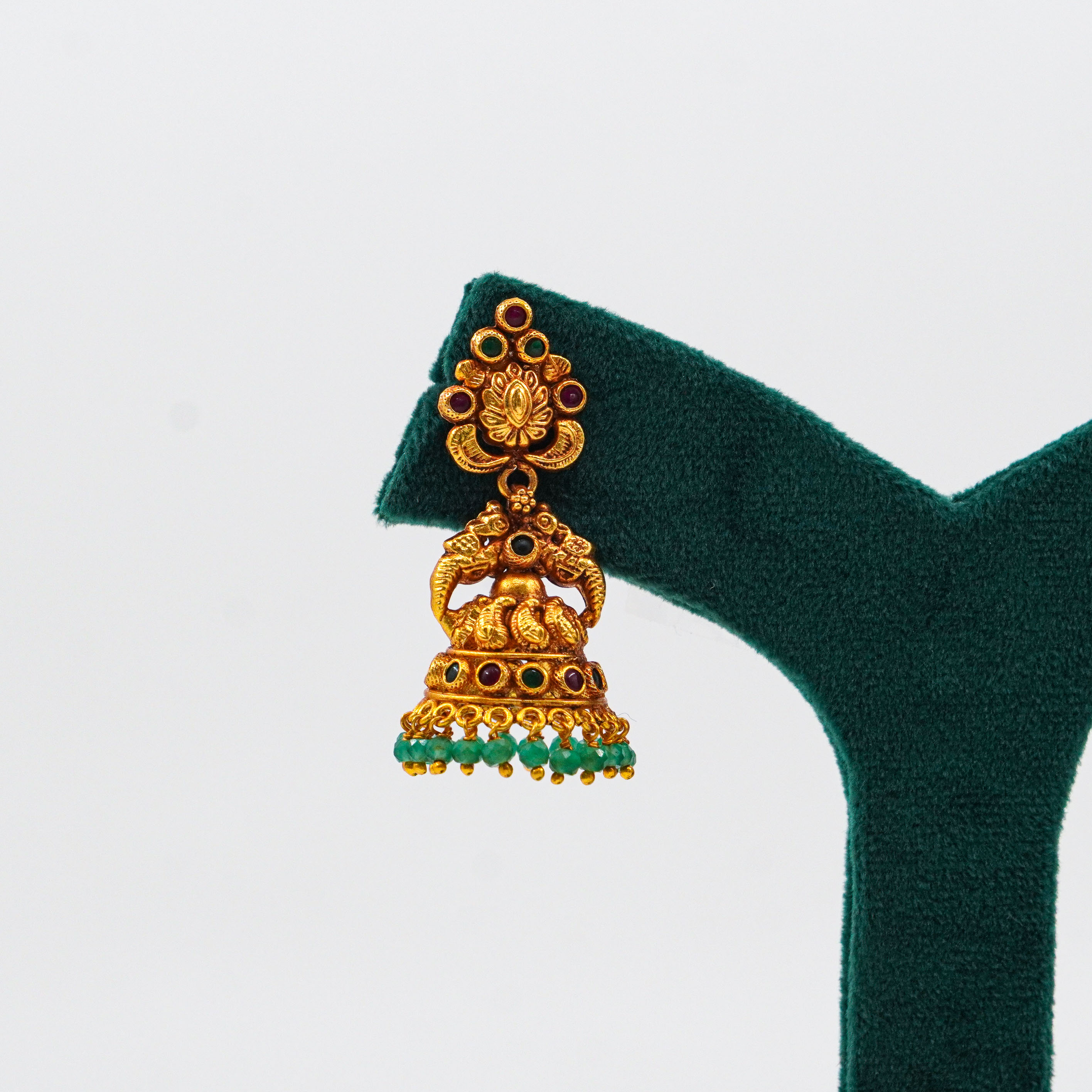Ruby Emerald Jhumkas