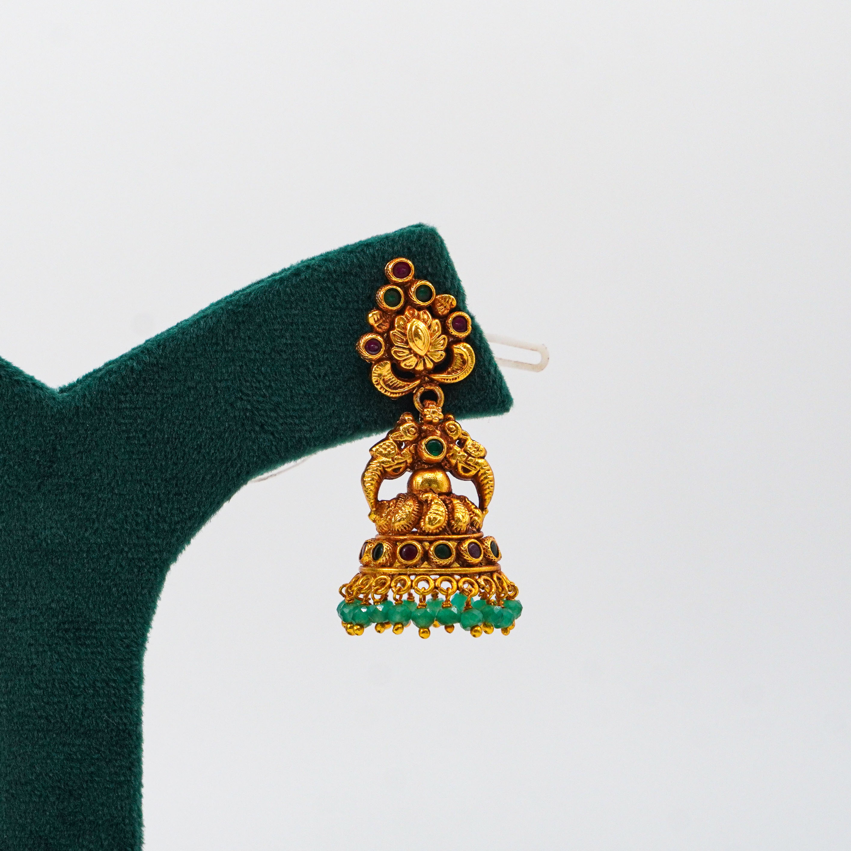 Ruby Emerald Jhumkas