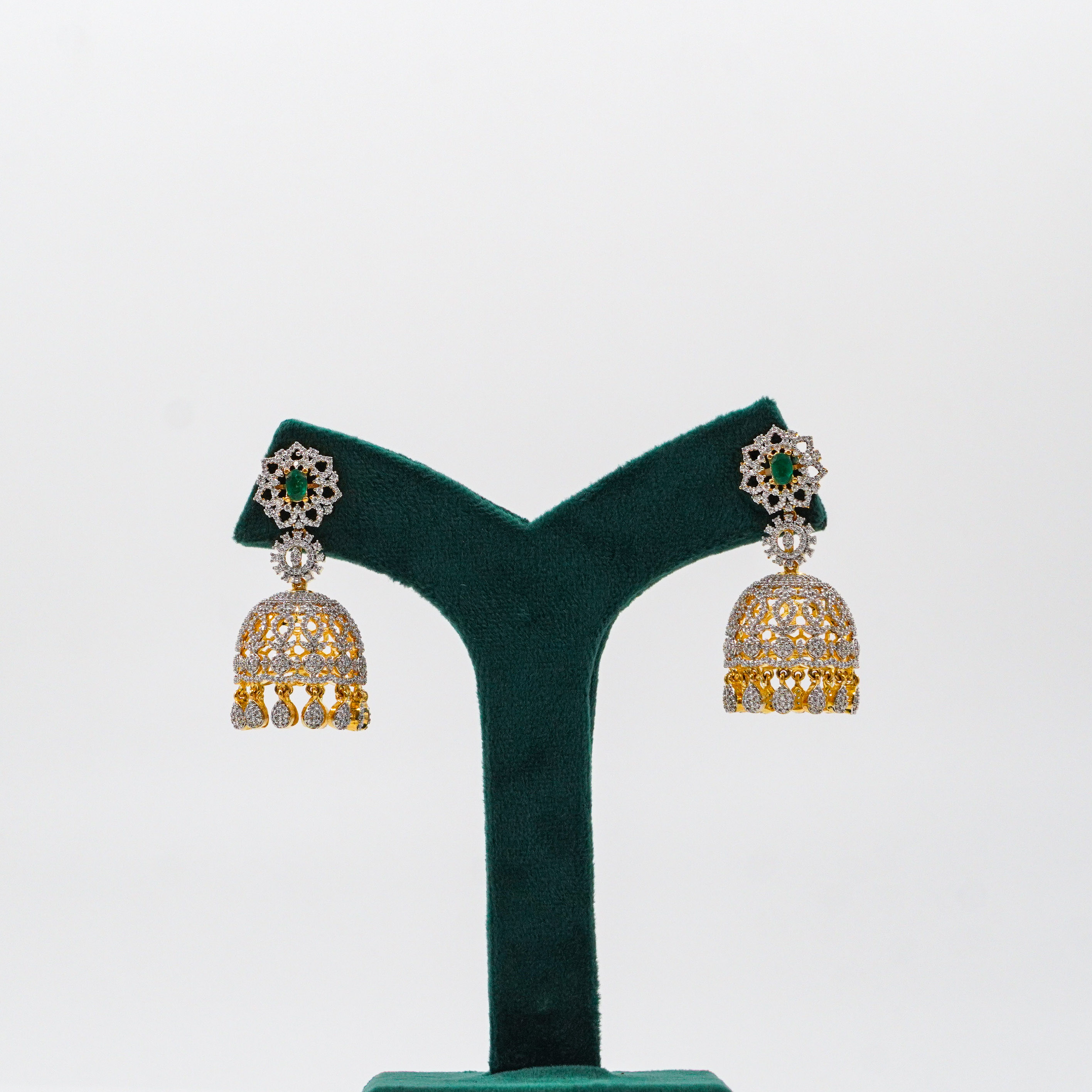 Emerald AD Jhumkas