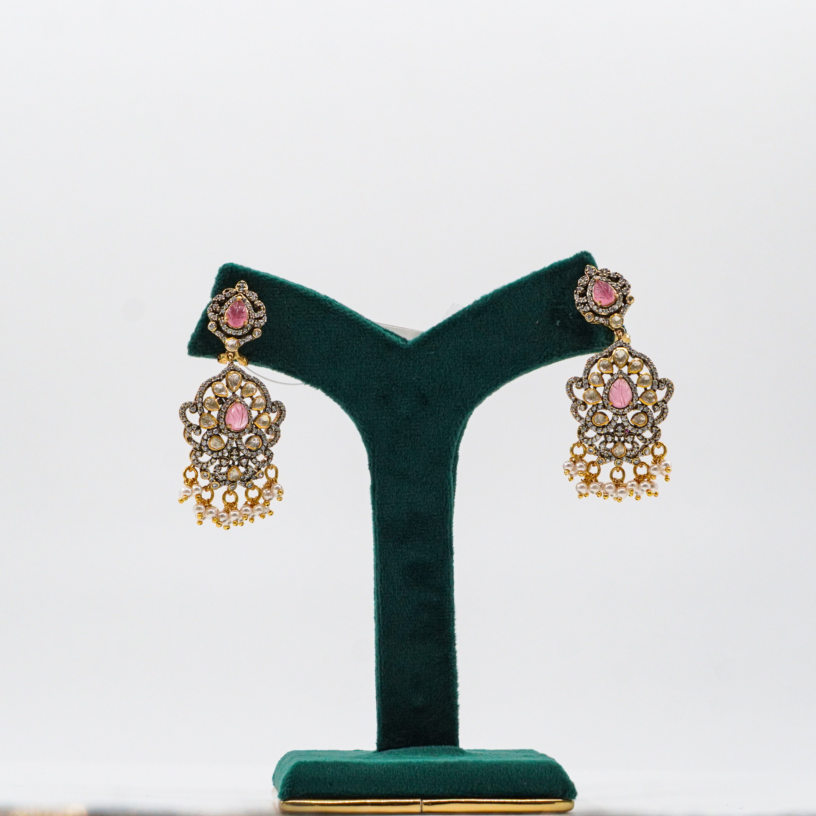 Pink Pearl Jhumkas