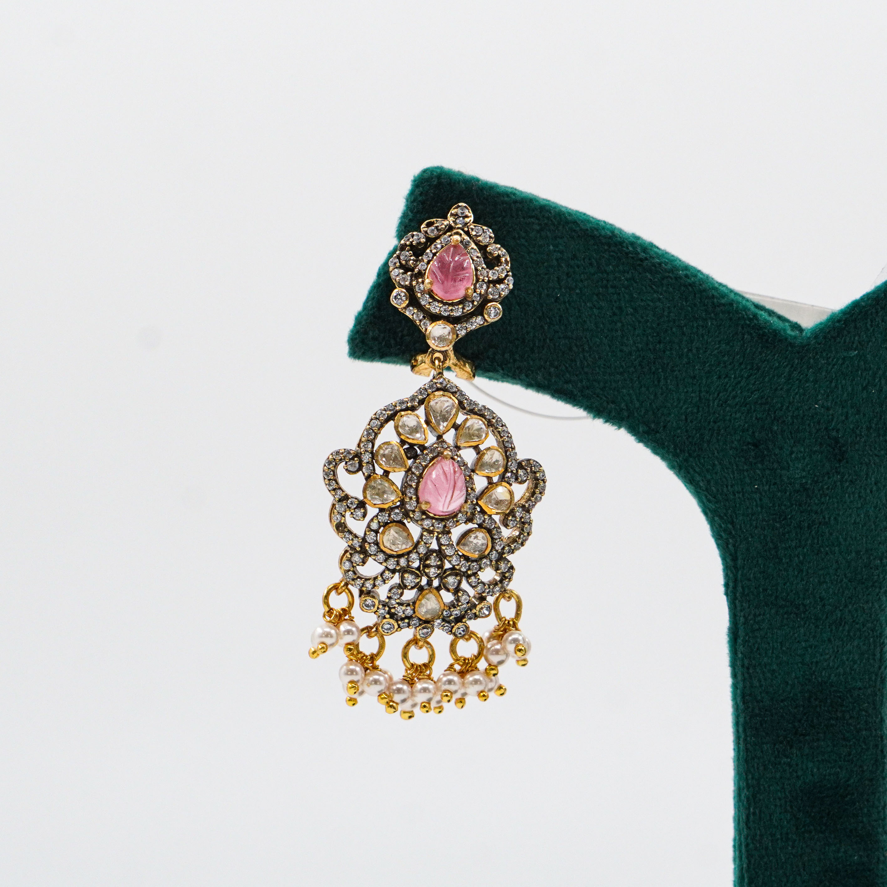 Pink Pearl Jhumkas