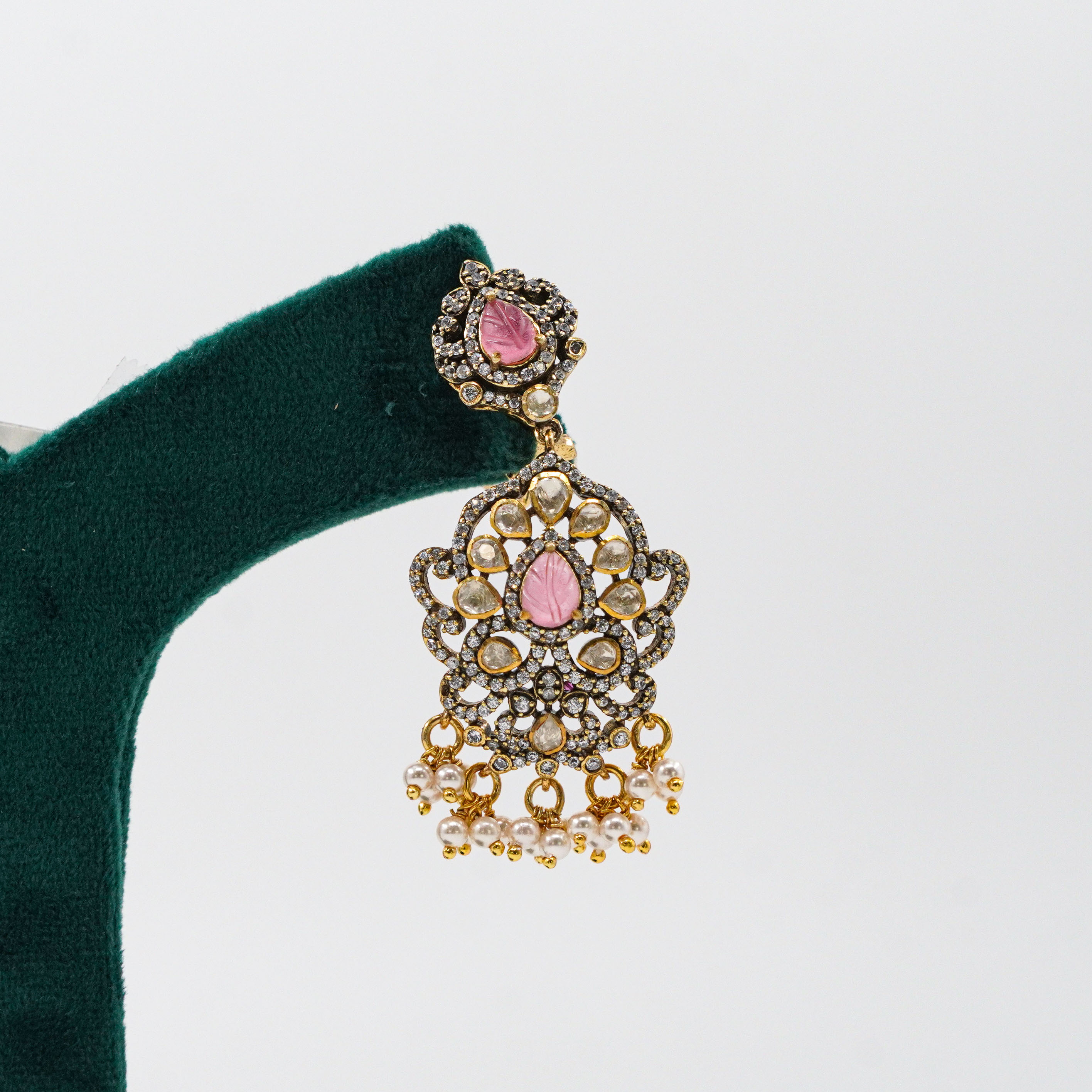Pink Pearl Jhumkas