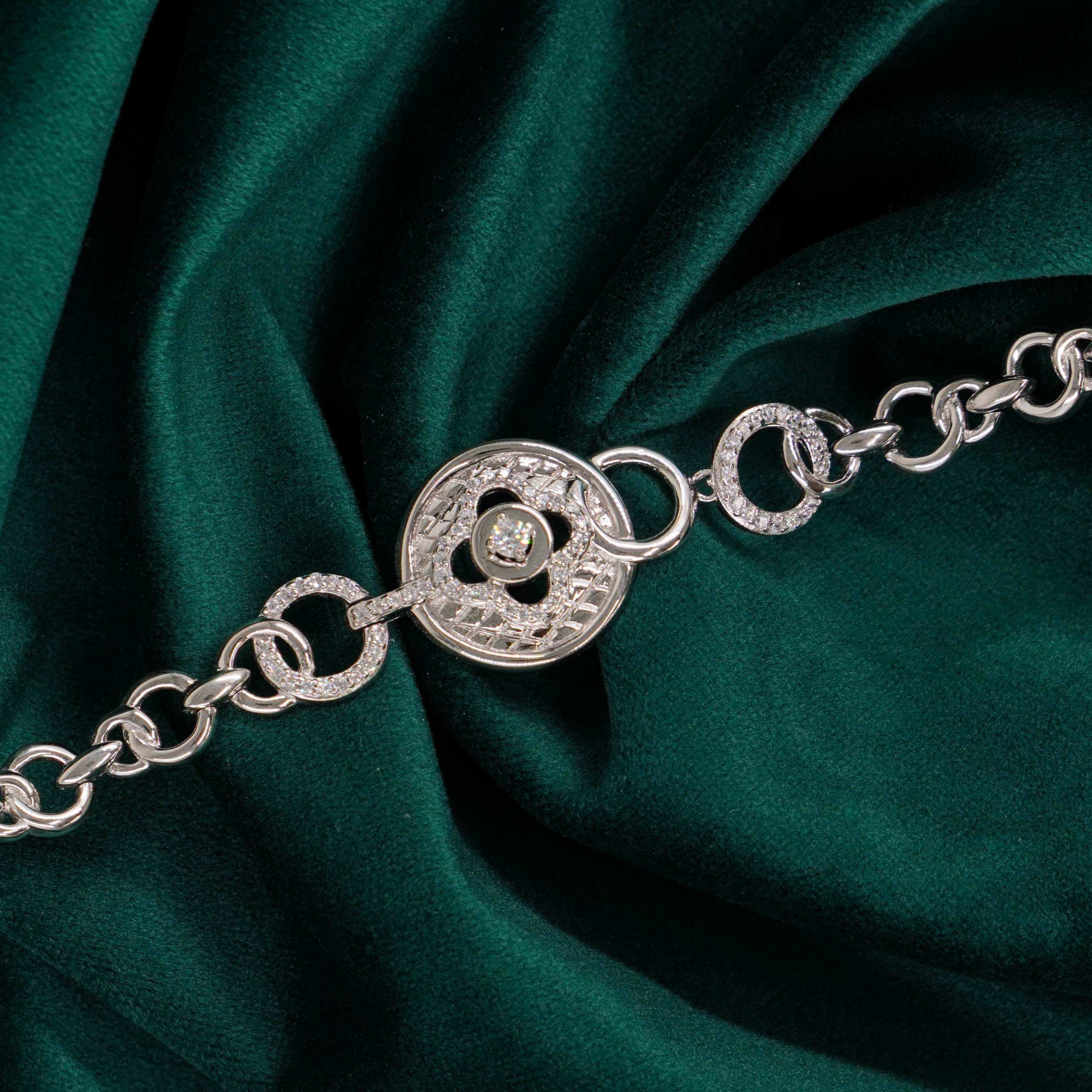 Raag Silver Jewellery Basheerbagh - Sparkle Link Bracelet