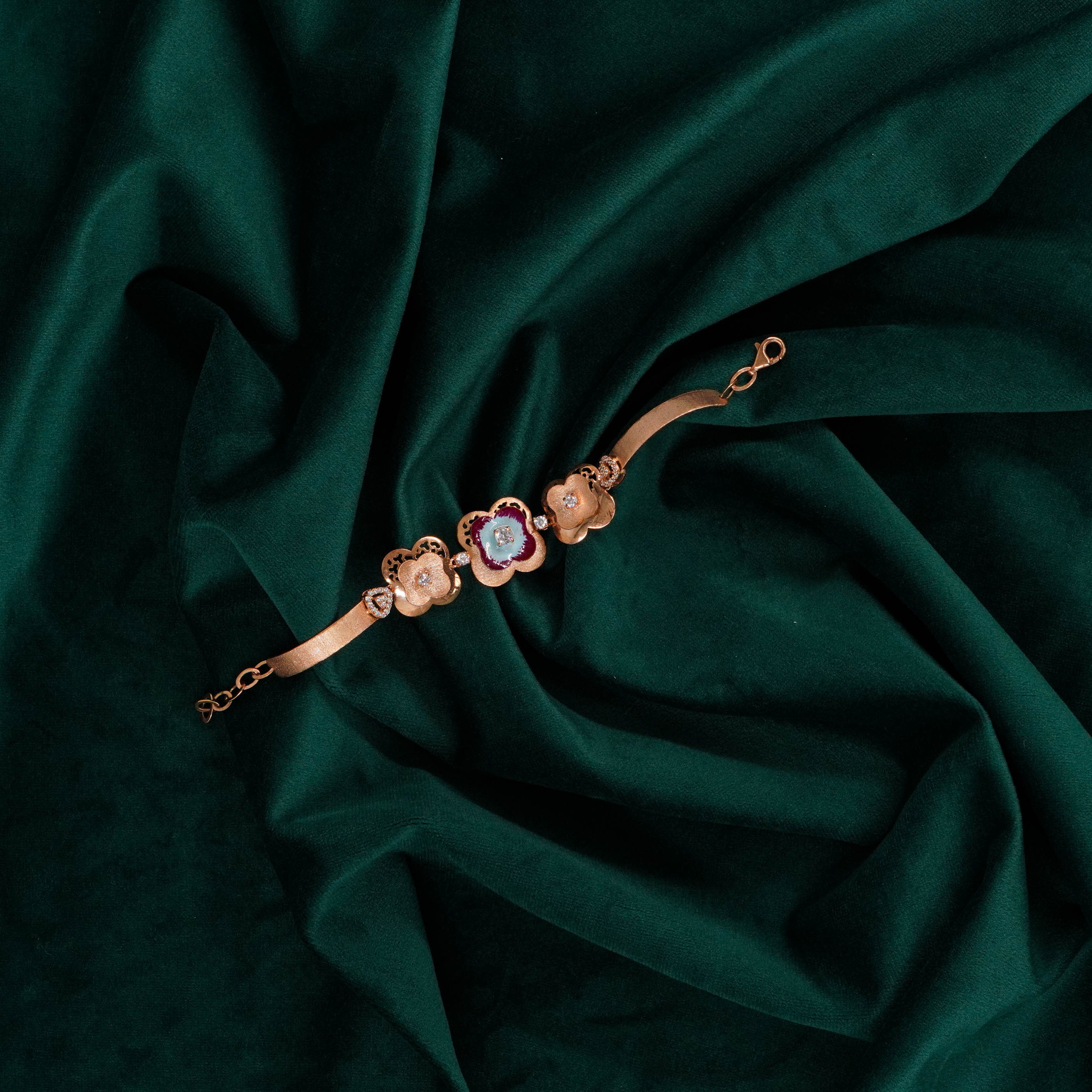 Rose Gold Floral Bracelet