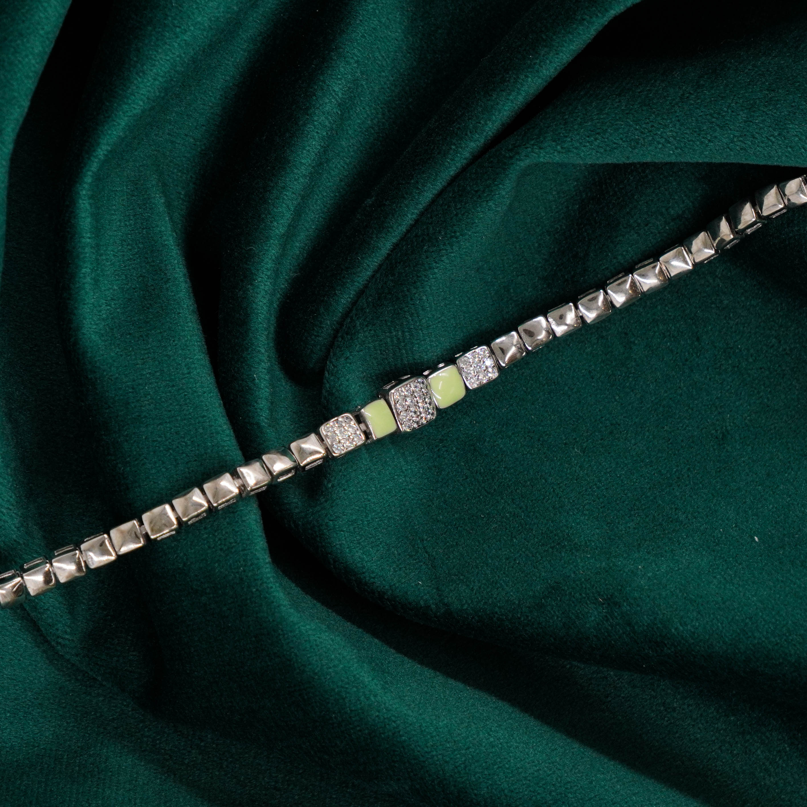 Raag Silver Jewellery Basheerbagh - Silver Square Bracelet