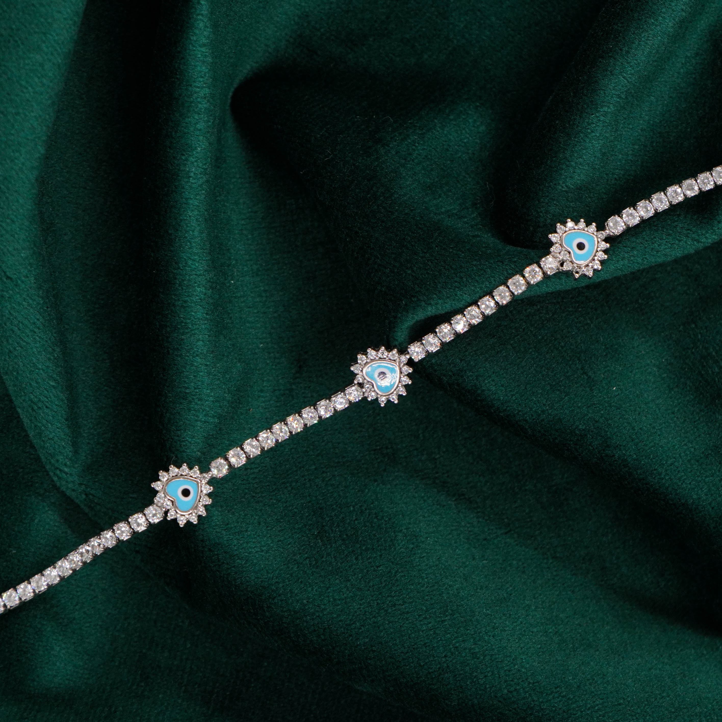 Raag Silver Jewellery Basheerbagh - Blue Evil Eye Bracelet