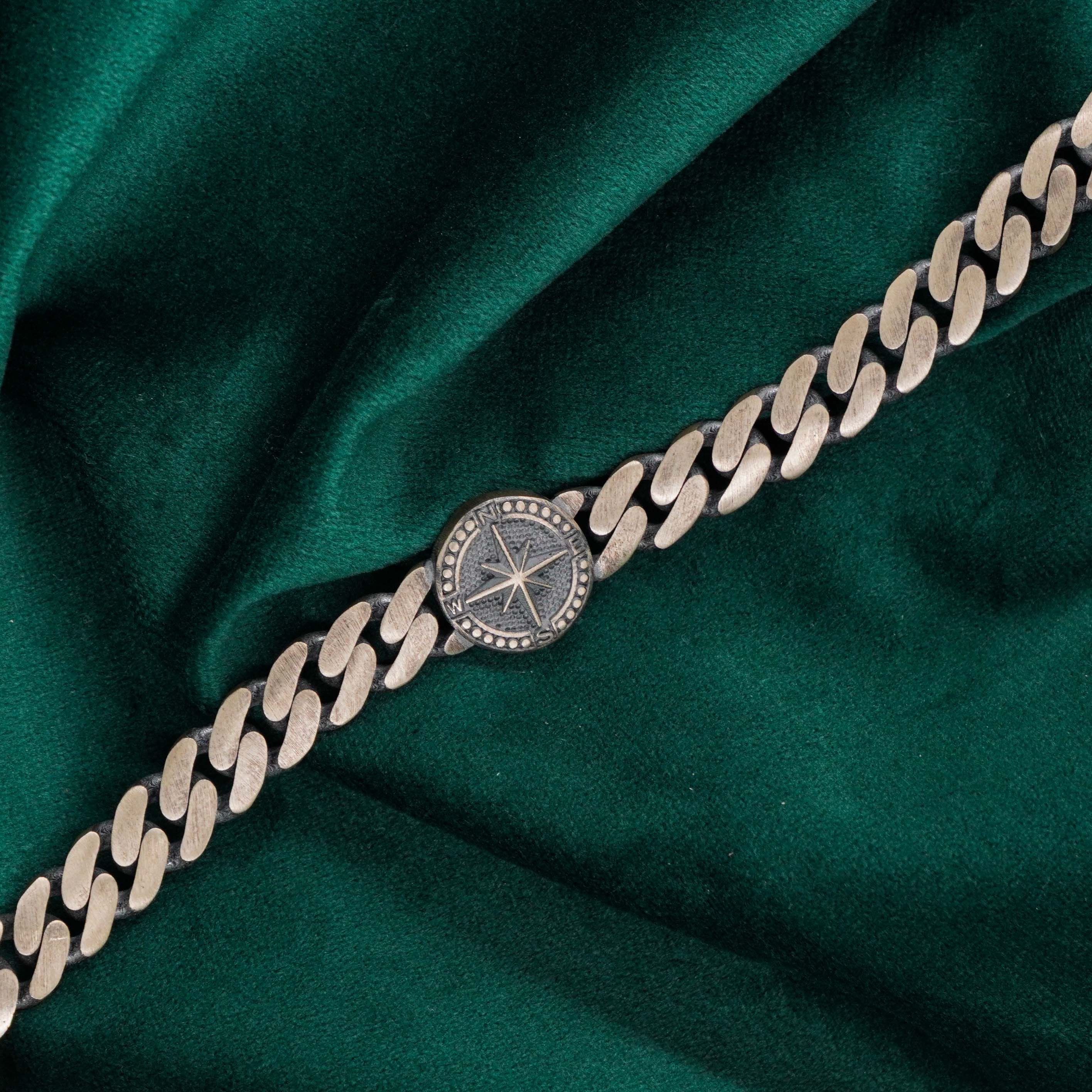 Raag Silver Jewellery Basheerbagh - Oxidized Compass Bracelet