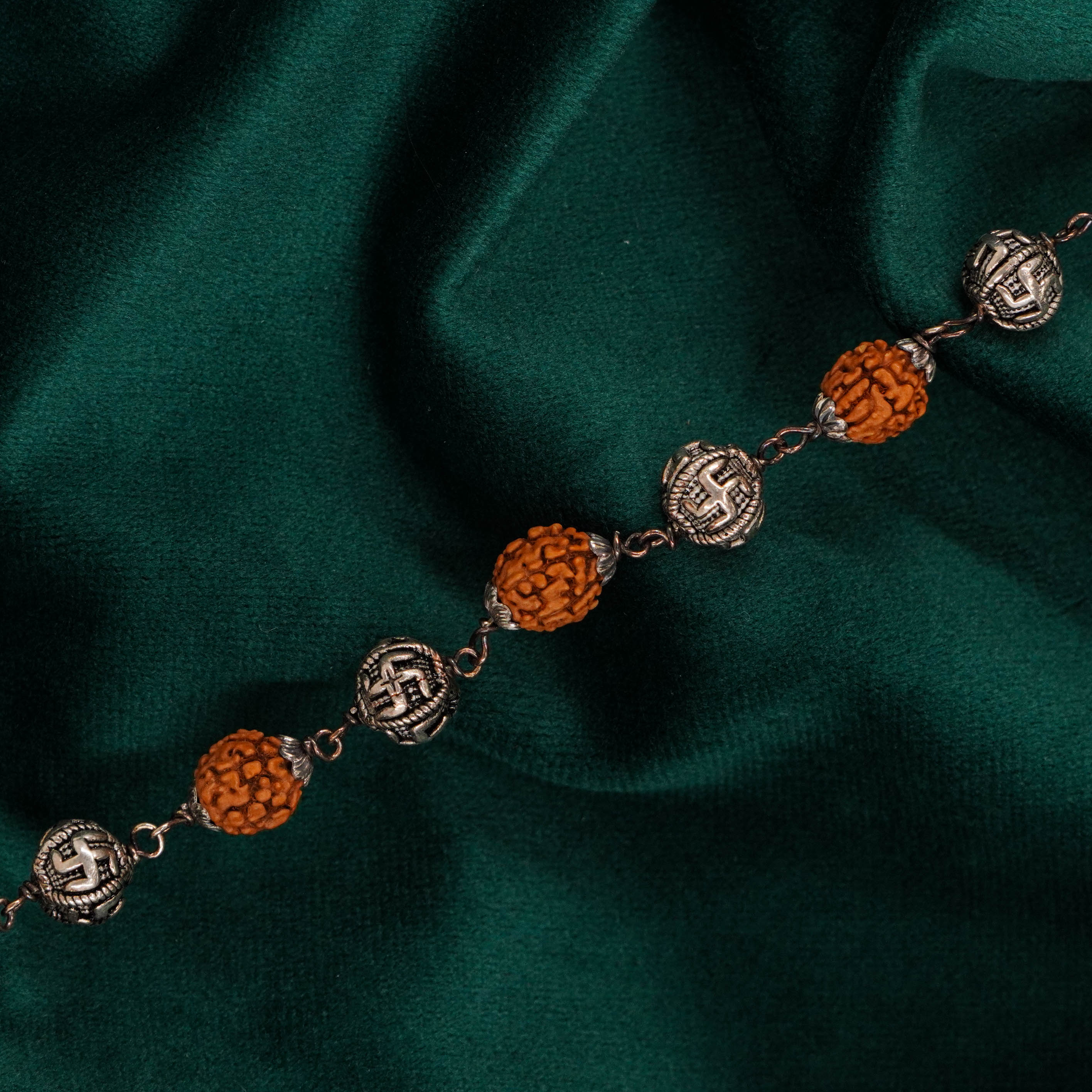 Raag Silver Jewellery Basheerbagh - Oxidized Rudraksha Bracelet