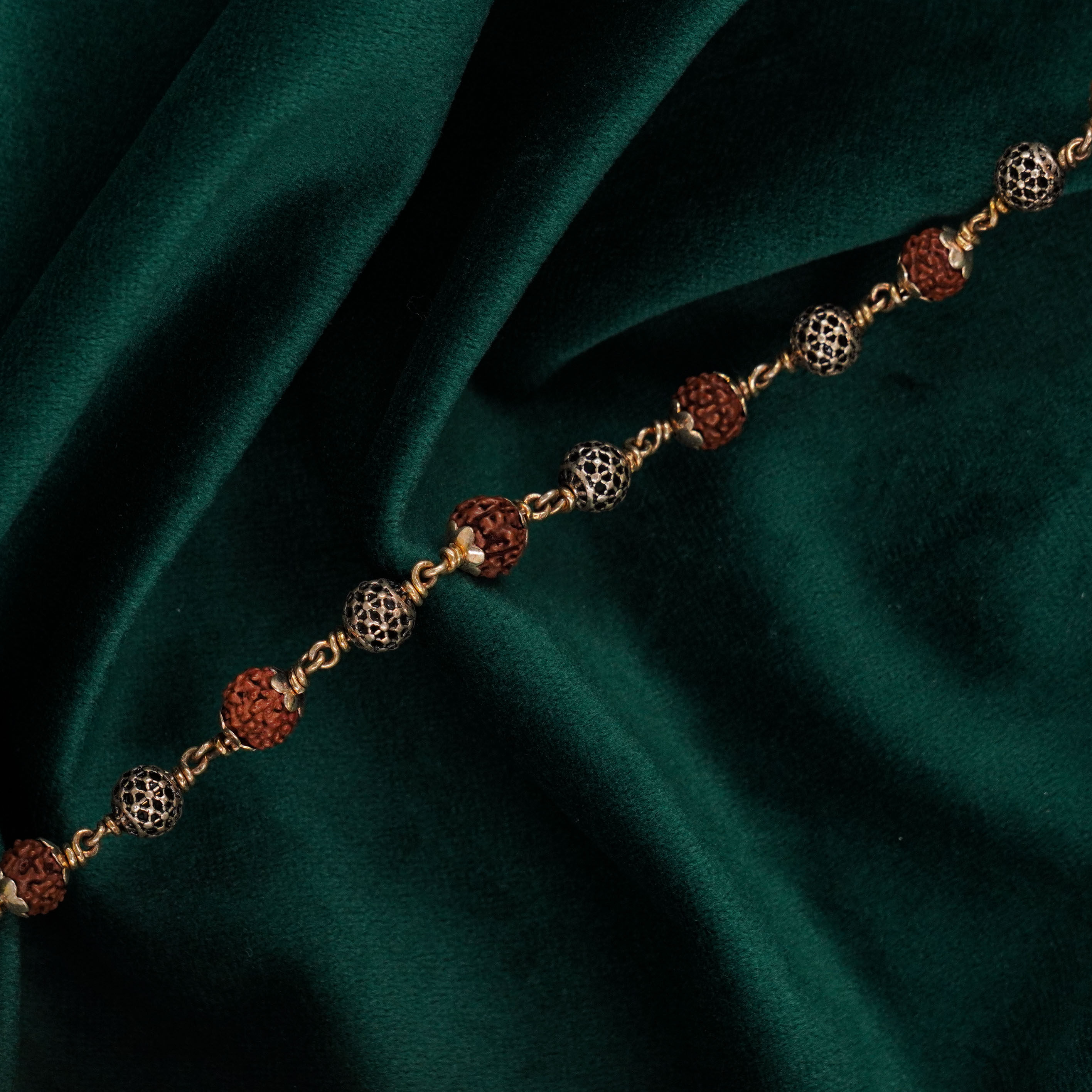 Raag Silver Jewellery Basheerbagh - Rudraksha Bead Bracelet