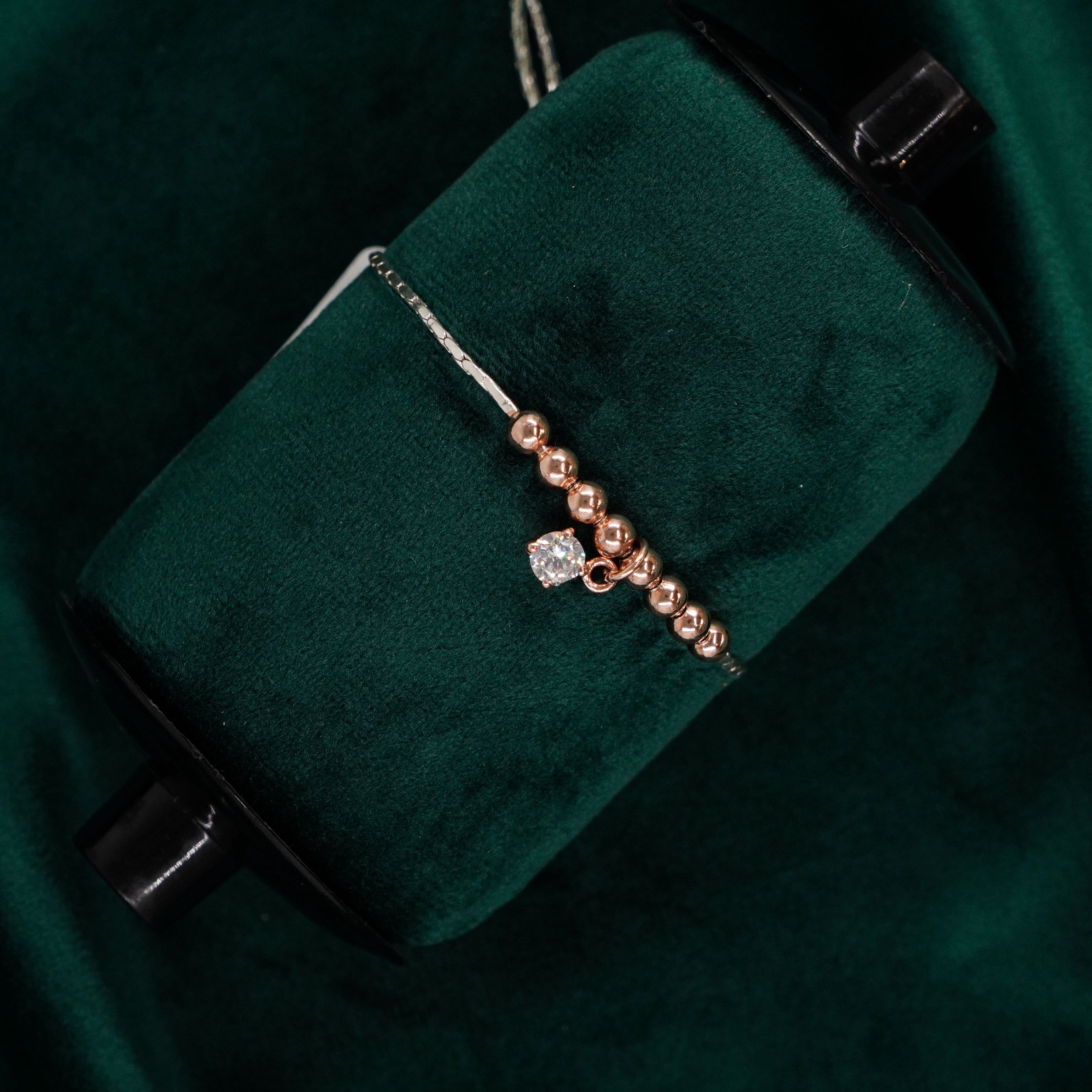 Raag Silver Jewellery Basheerbagh - Rose Gold Bead Bracelet