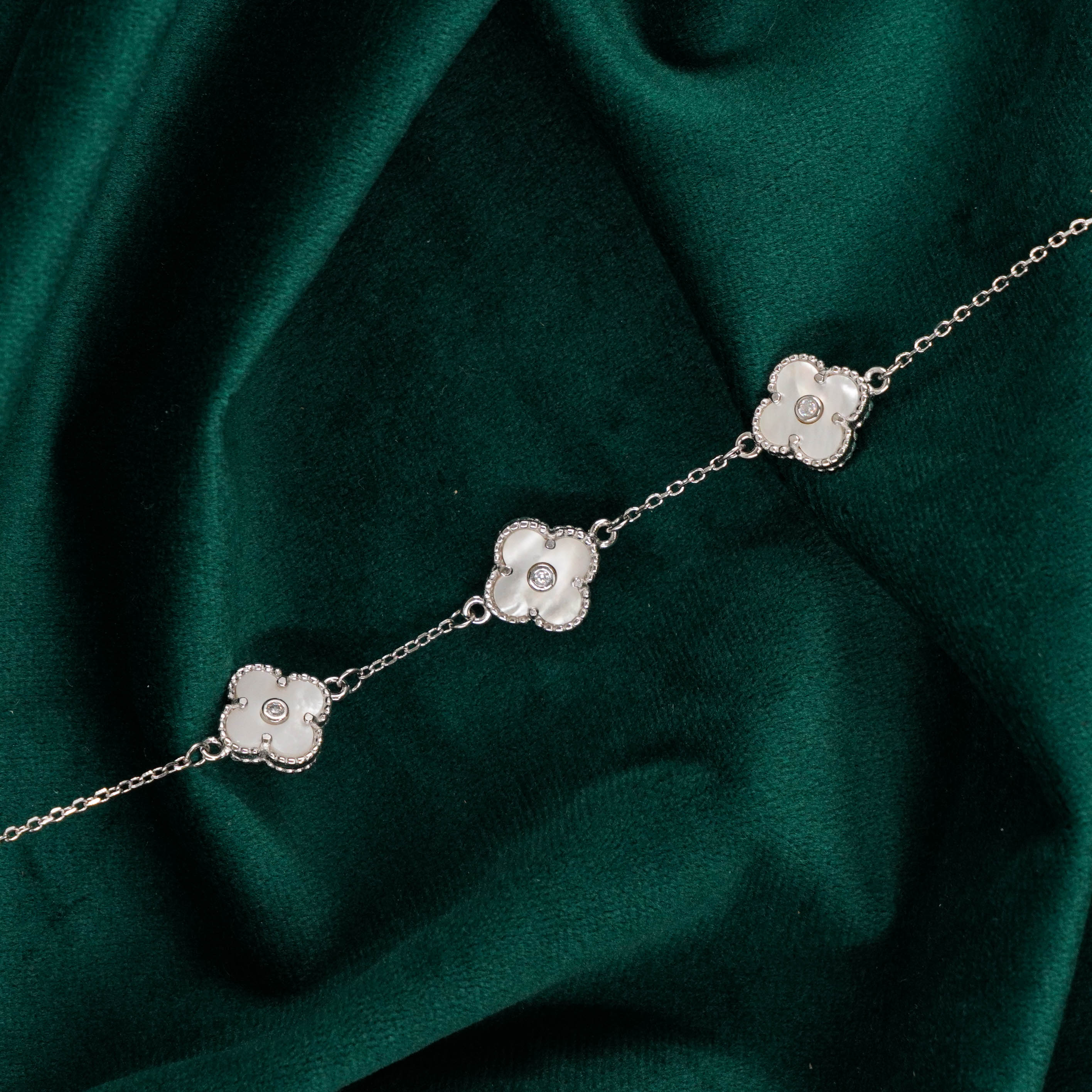 Raag Silver Jewellery Basheerbagh - Silver Clover Bracelet