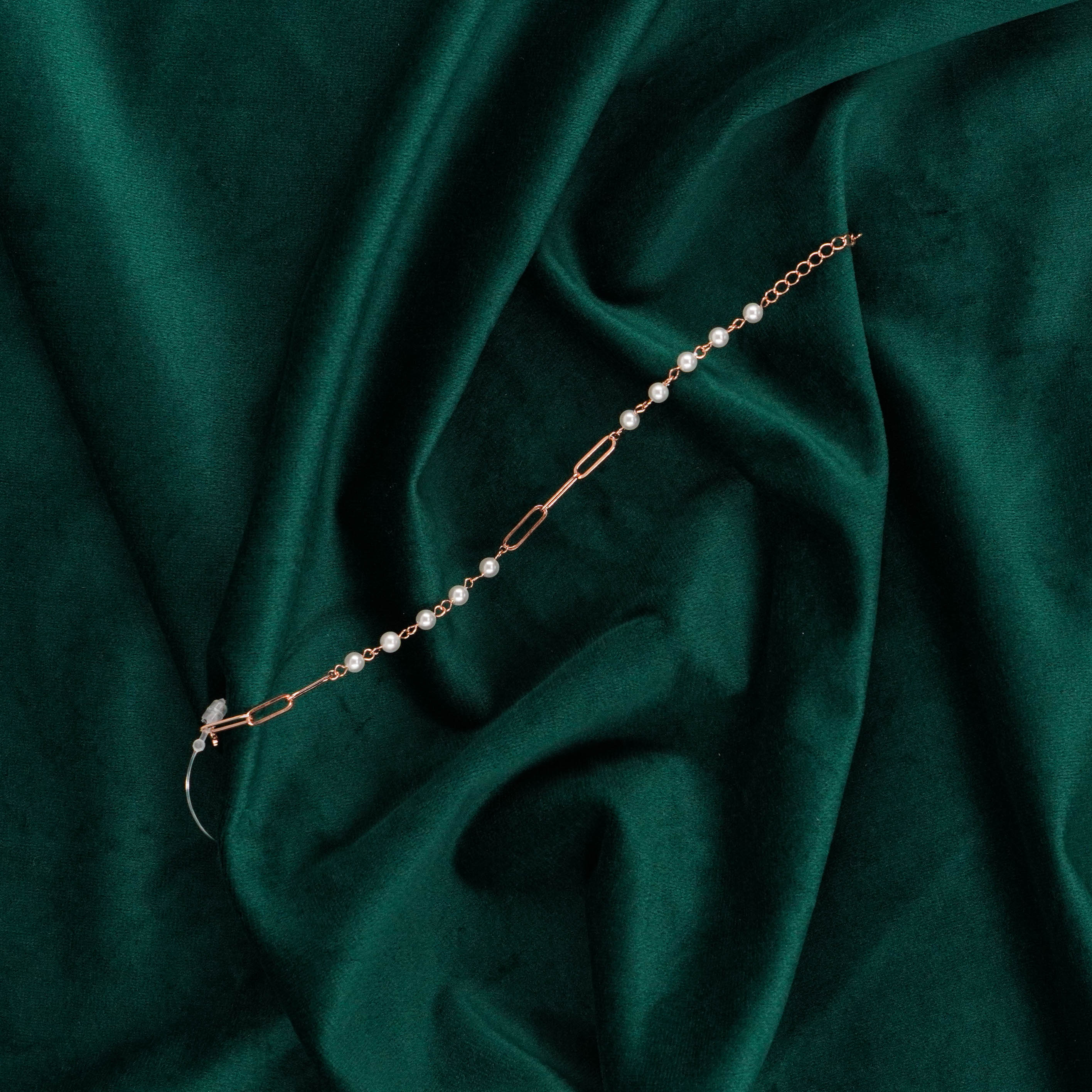 Raag Silver Jewellery Basheerbagh - Rose Gold Pearl Bracelet