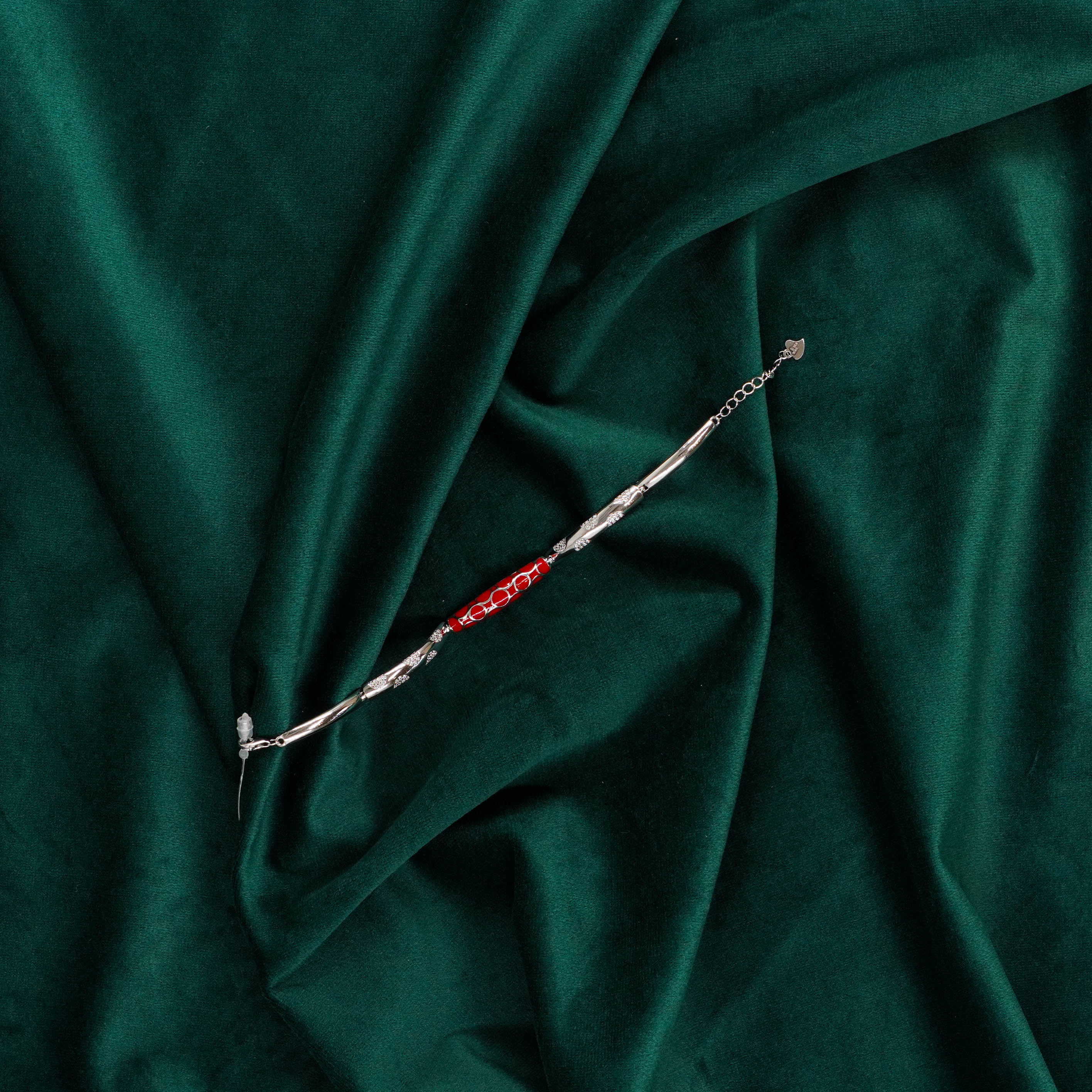 Raag Silver Jewellery Basheerbagh - Enamel Pattern Bracelet
