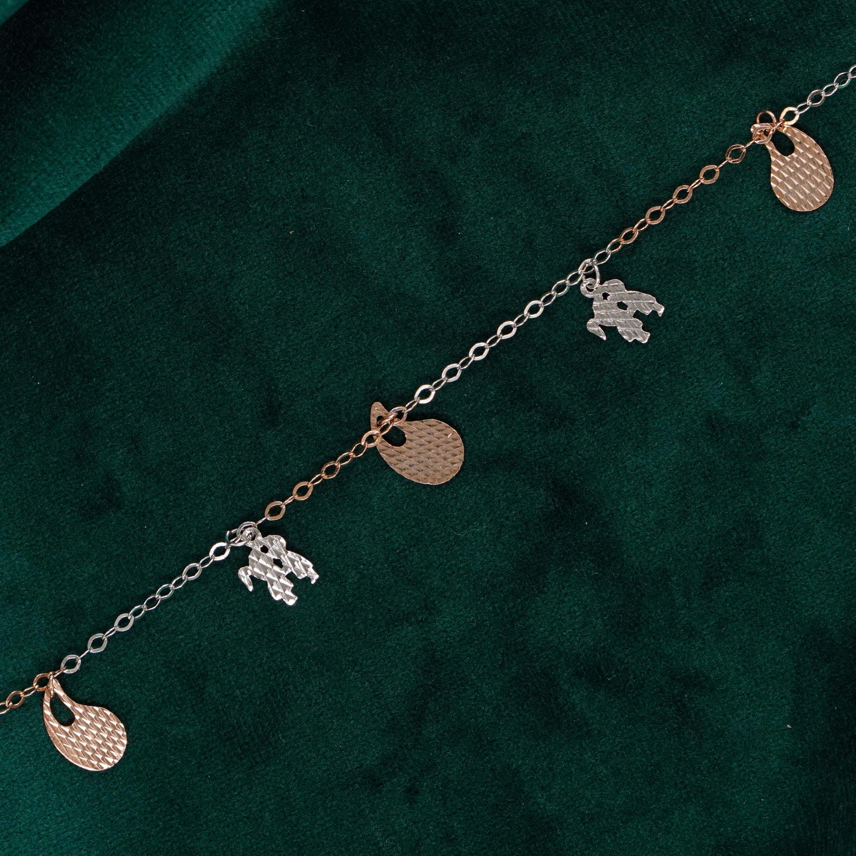 Raag Silver Jewellery Basheerbagh - Two-tone Charm Bracelet