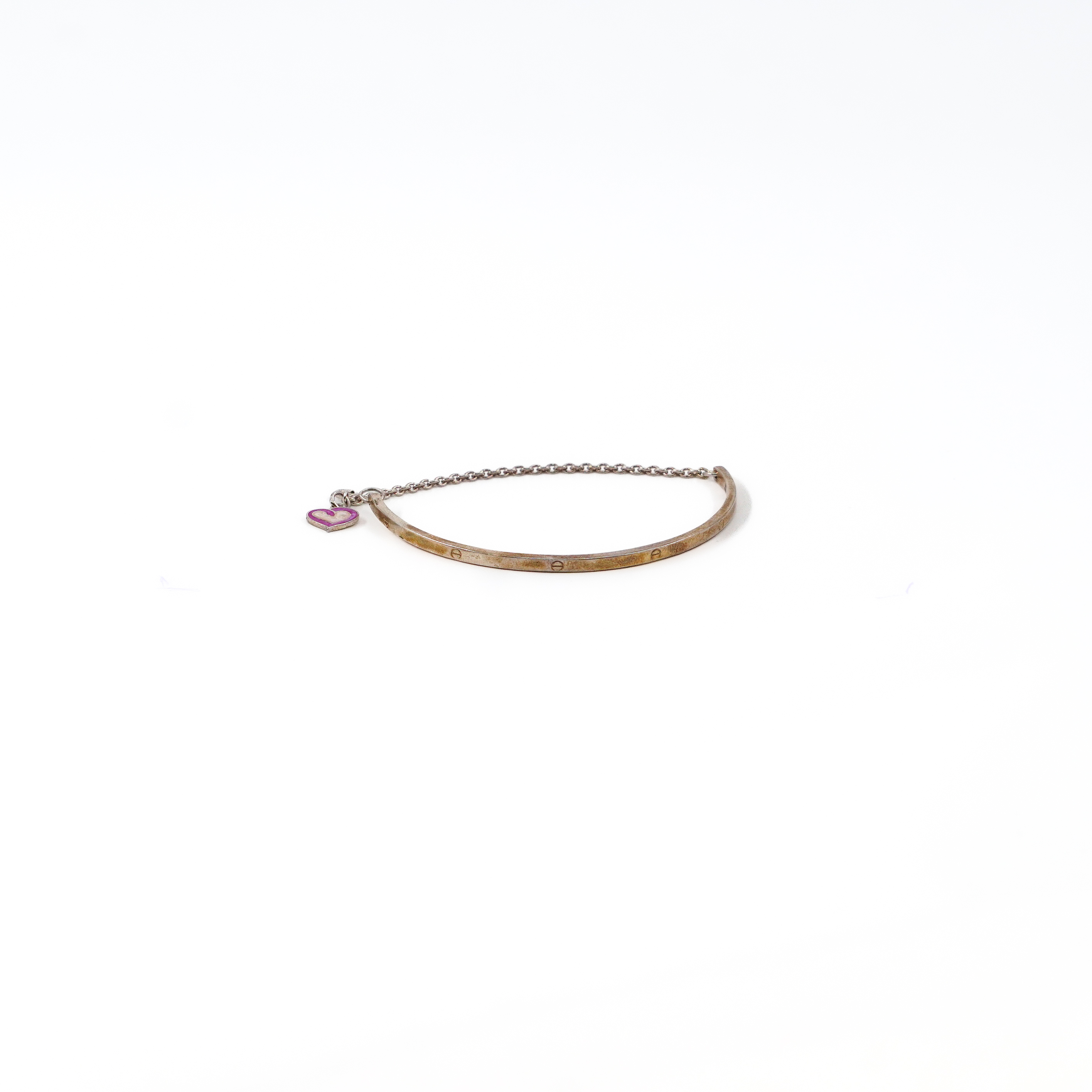 Oxidized Heart Bracelet