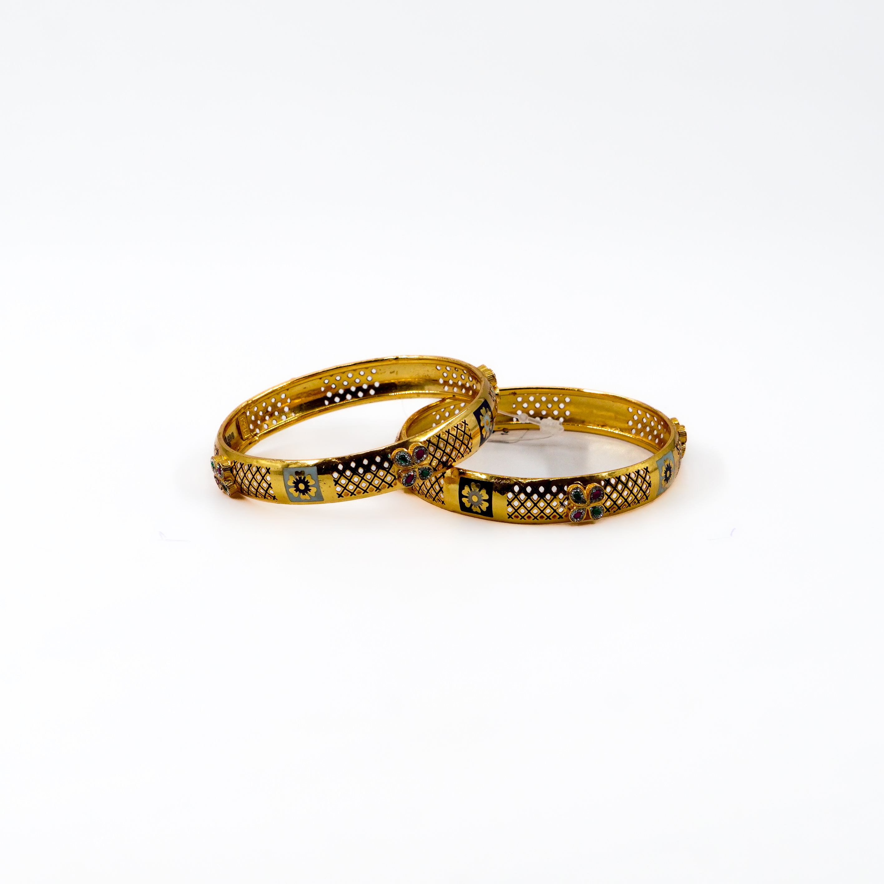 Raag Silver Jewellery Basheerbagh - Gold Enamel Bangles