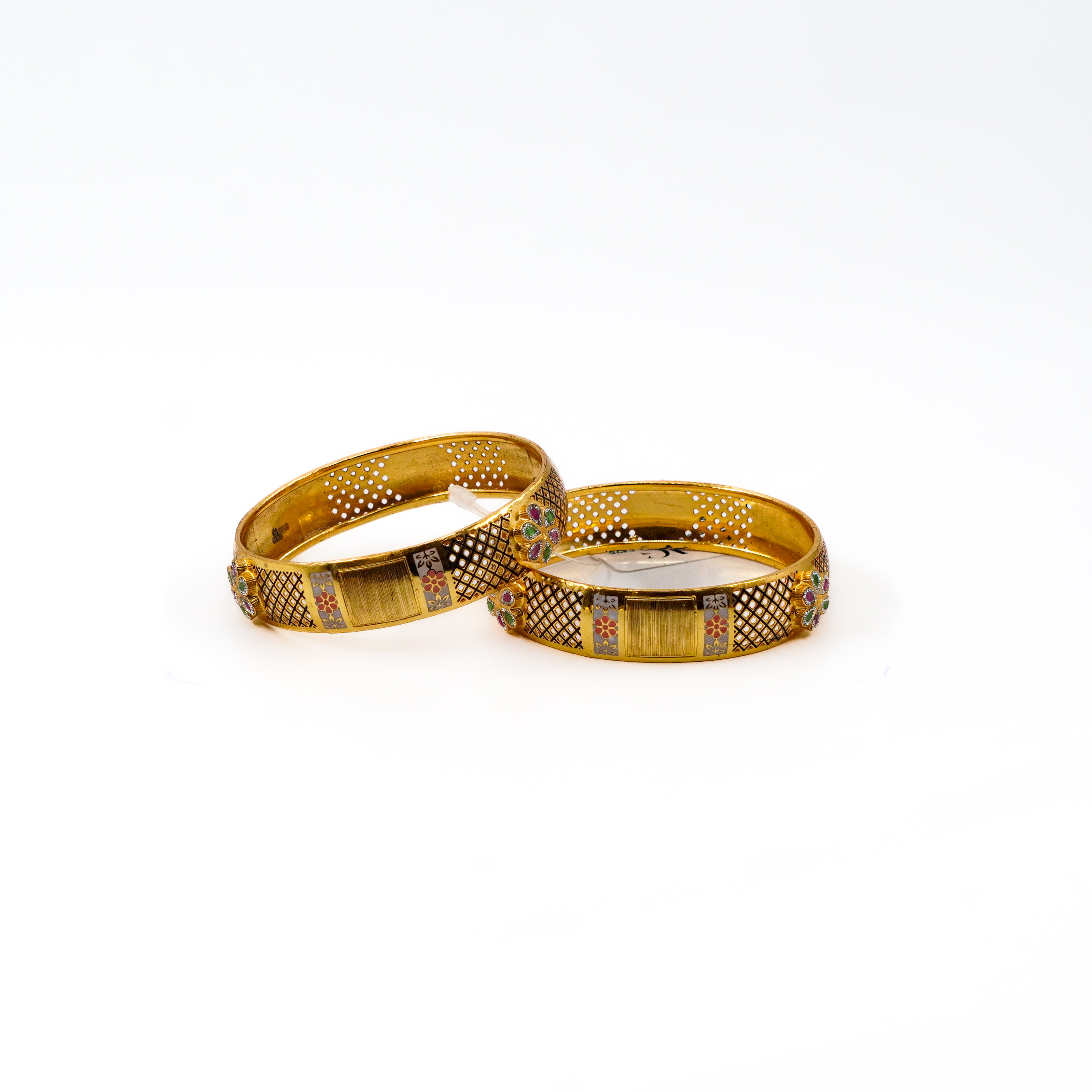 Raag Silver Jewellery Basheerbagh - Meenakari Floral Bangles