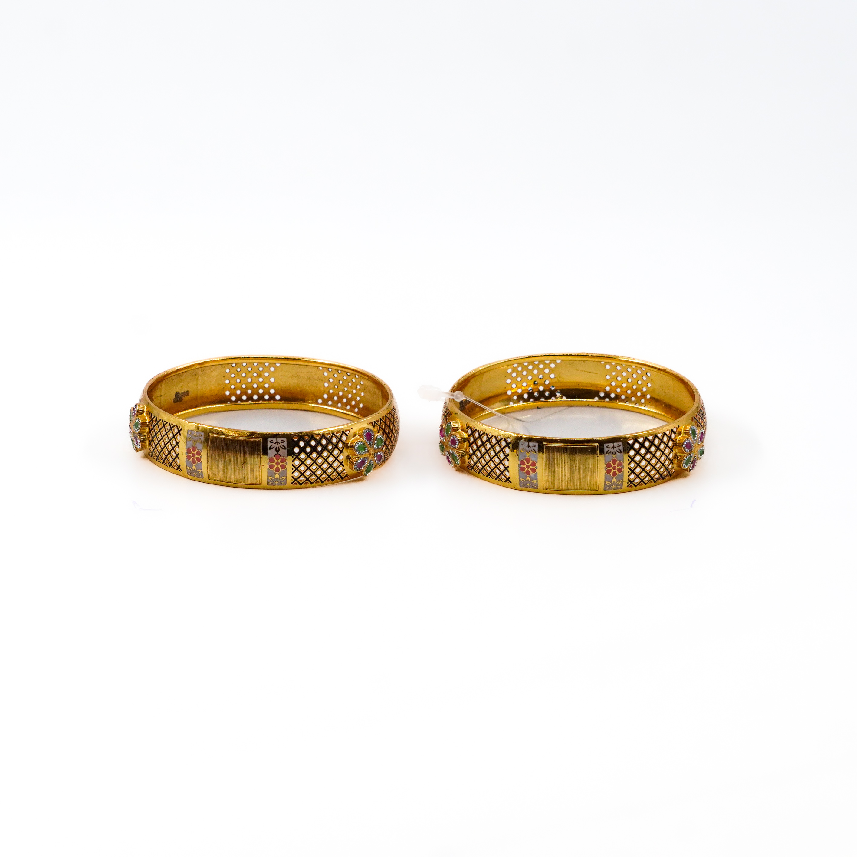 Raag Silver Jewellery Basheerbagh - Meenakari Floral Bangles
