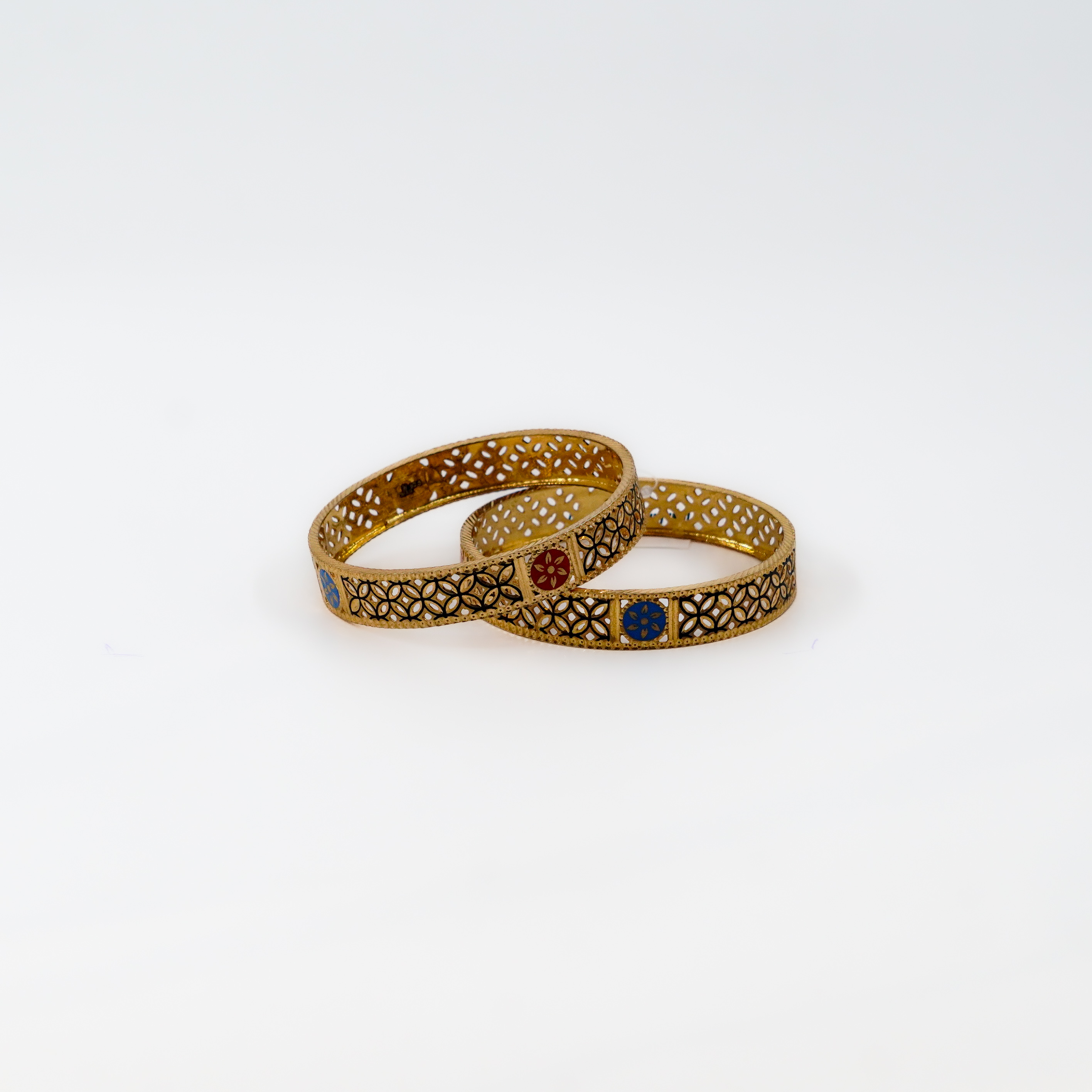 Raag Silver Jewellery Basheerbagh - Gold polish Meenakari Bangles