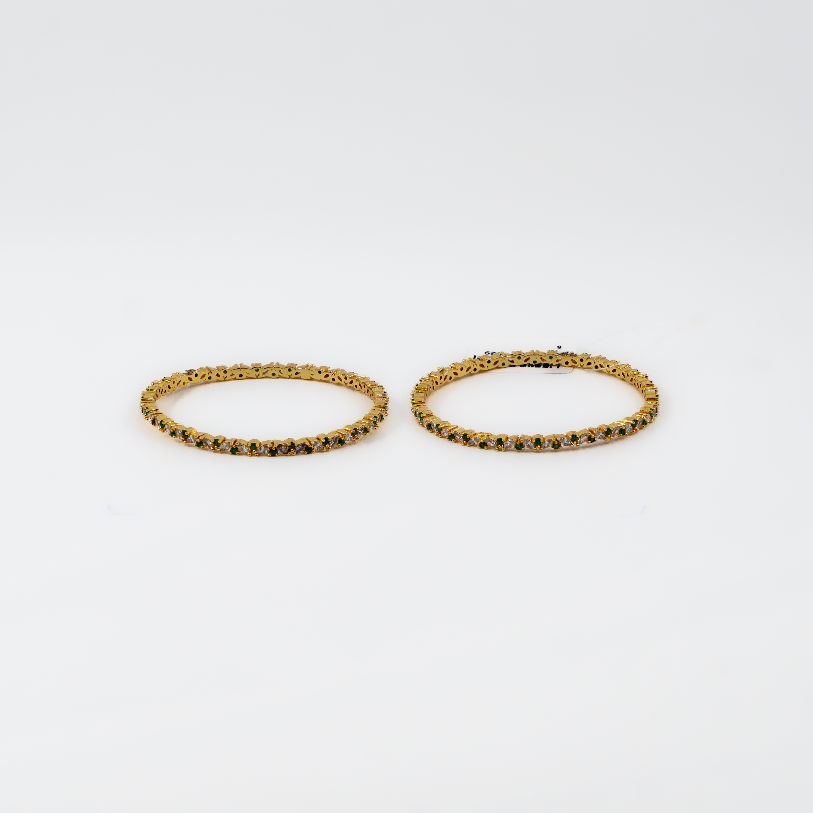 Raag Silver Jewellery Basheerbagh - Green CZ Bangles