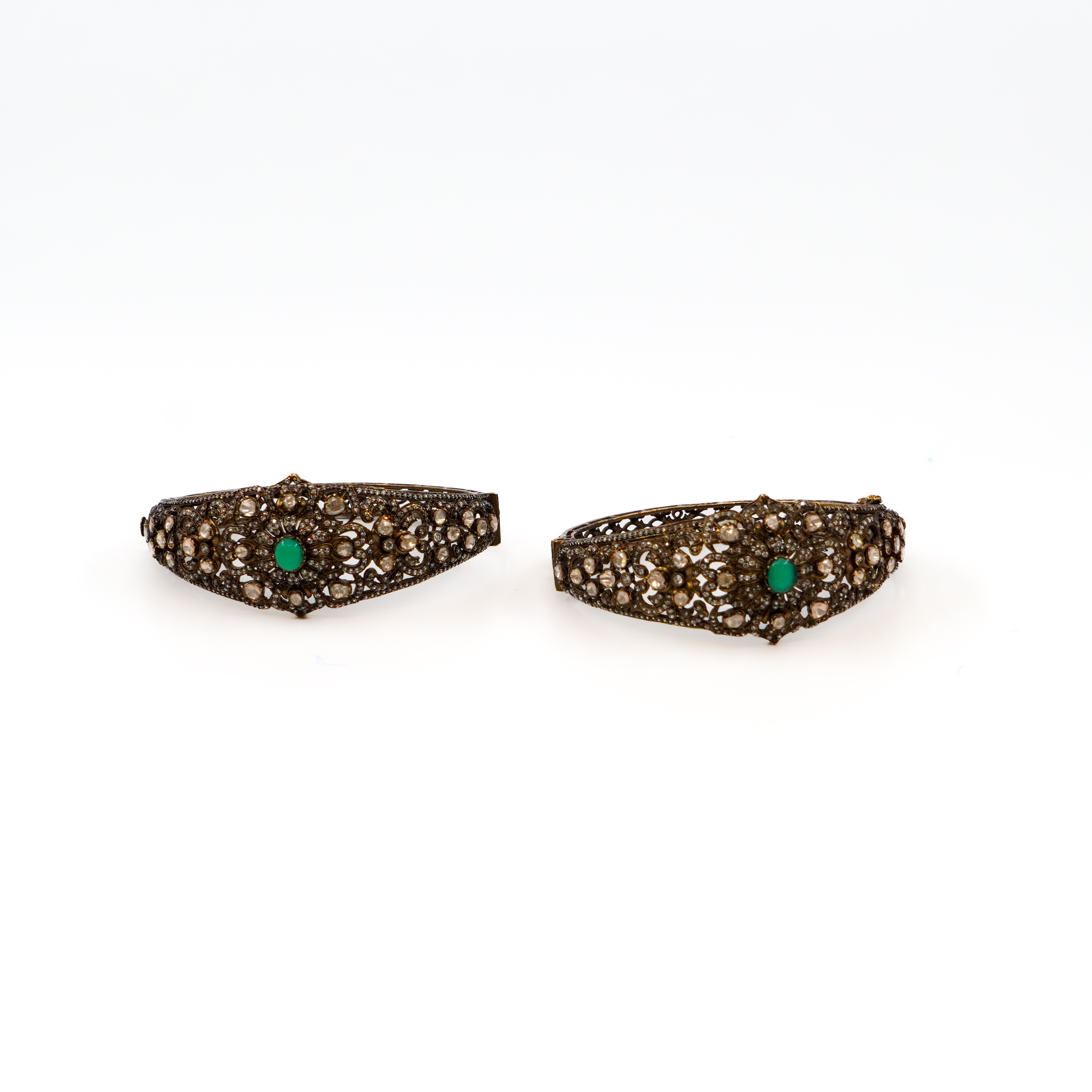 Raag Silver Jewellery Basheerbagh - Polki Emerald Bangles