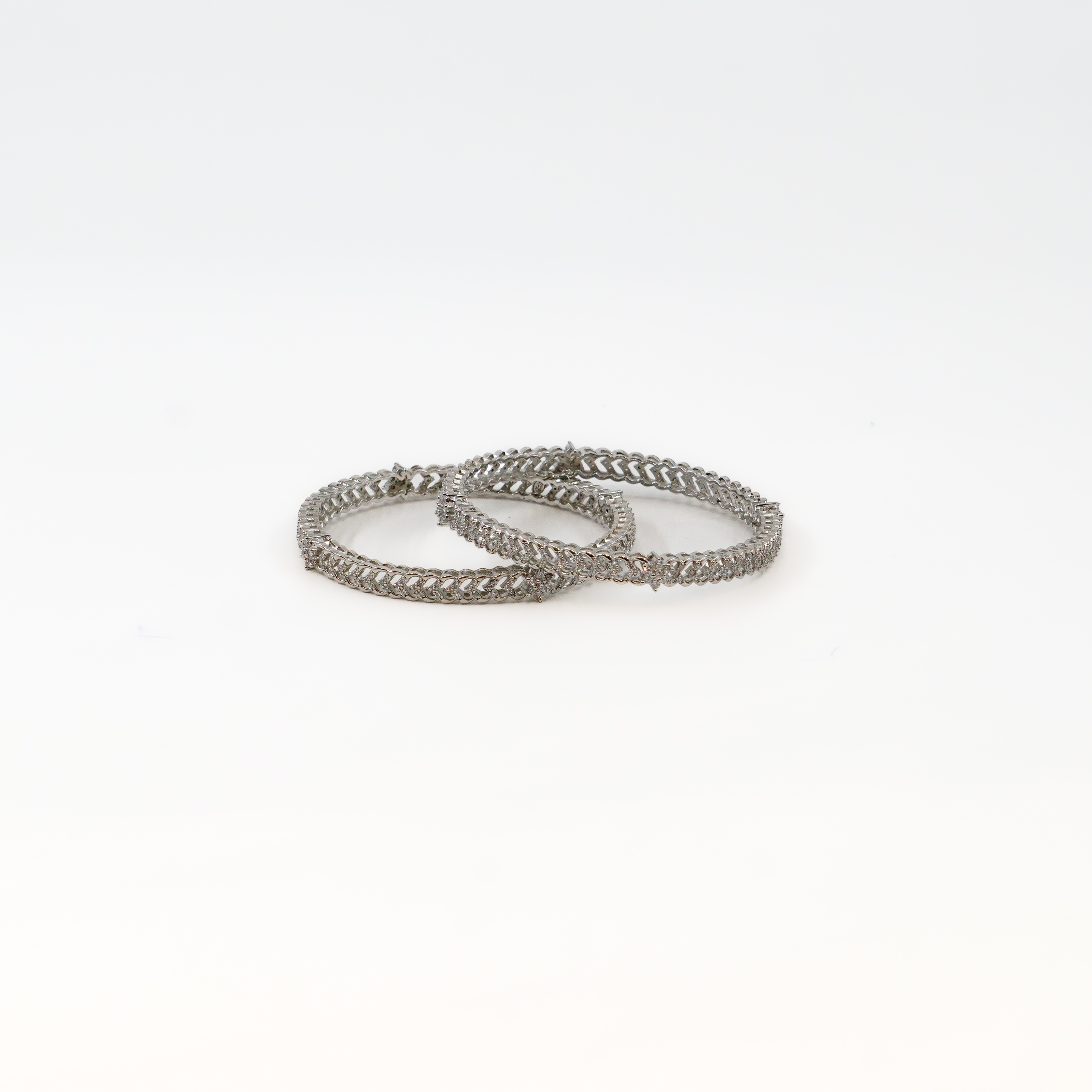 Raag Silver Jewellery Basheerbagh - Interlocking CZ Bangles