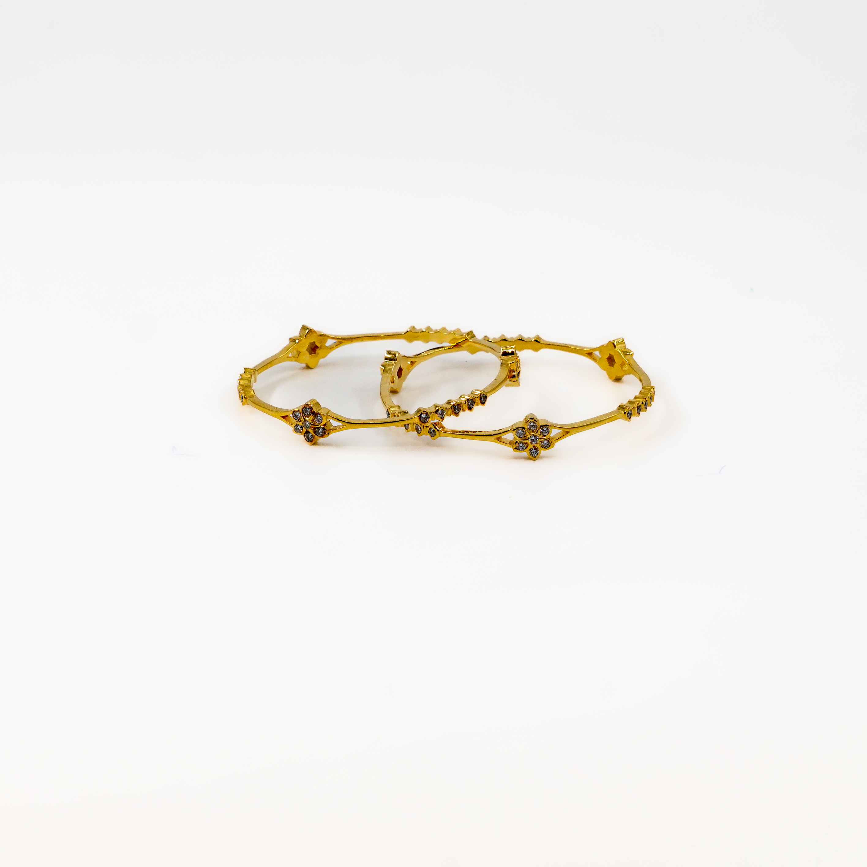 Raag Silver Jewellery Basheerbagh - Cz Floral Bangles
