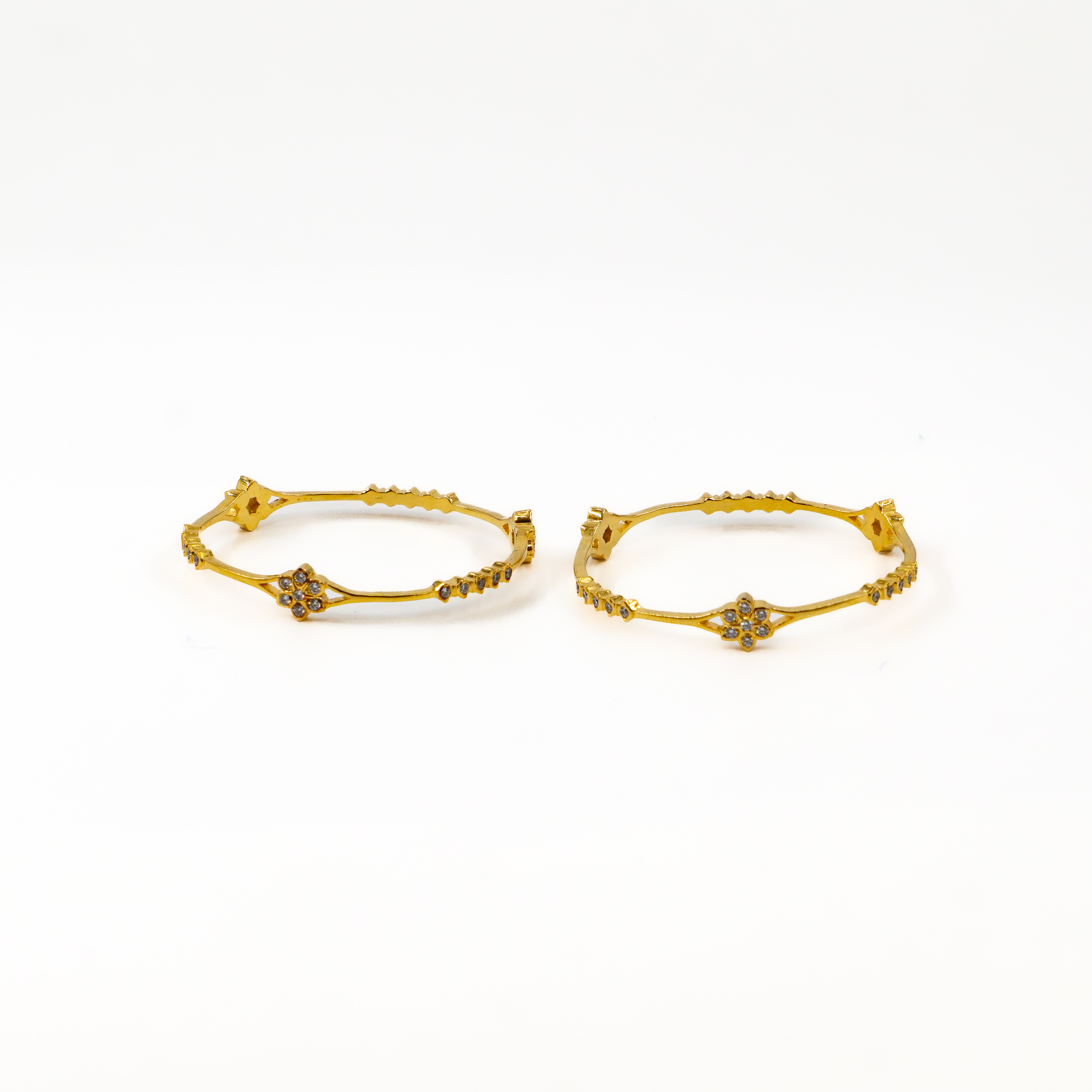 Raag Silver Jewellery Basheerbagh - Cz Floral Bangles