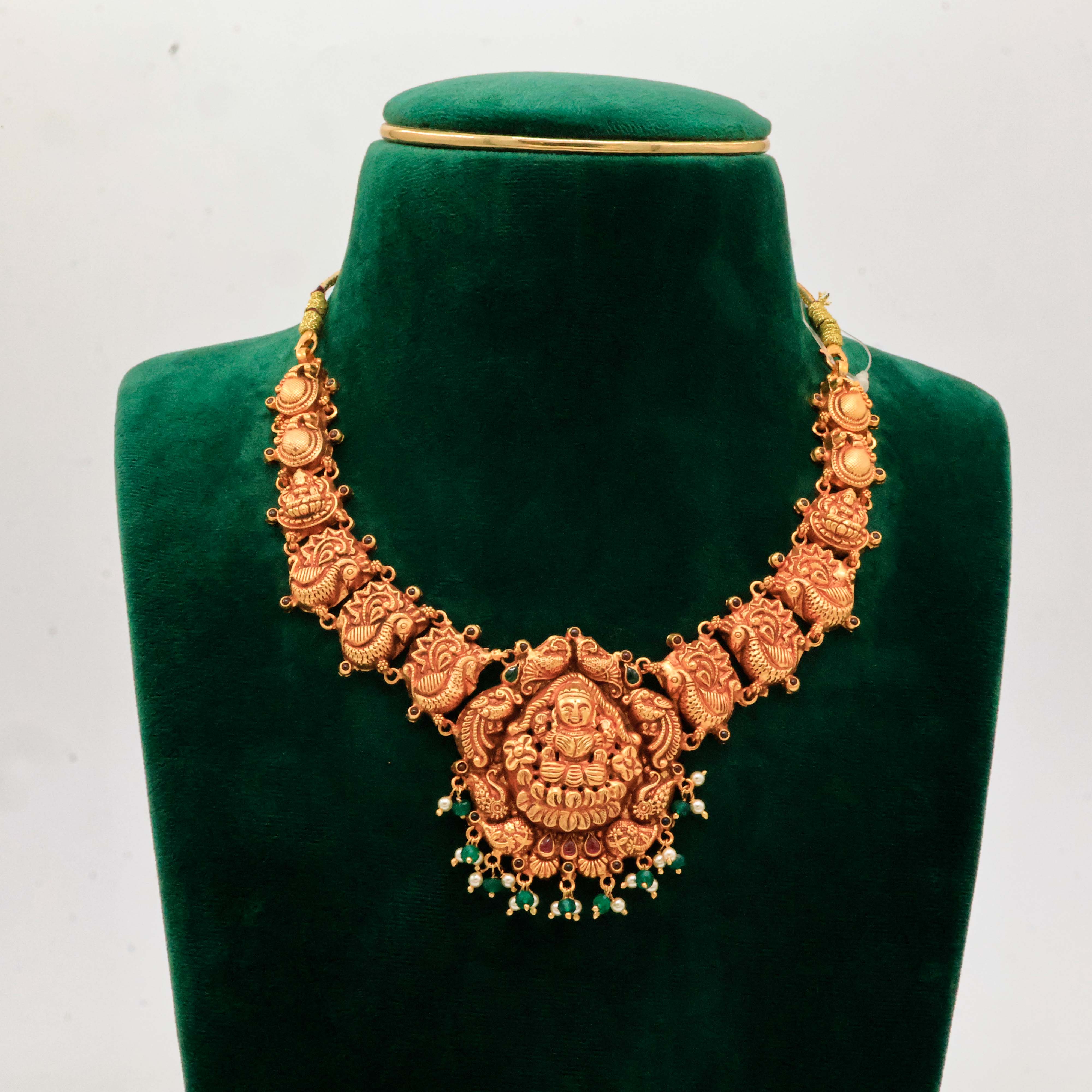 Lakshmi Peacock Necklace Gold