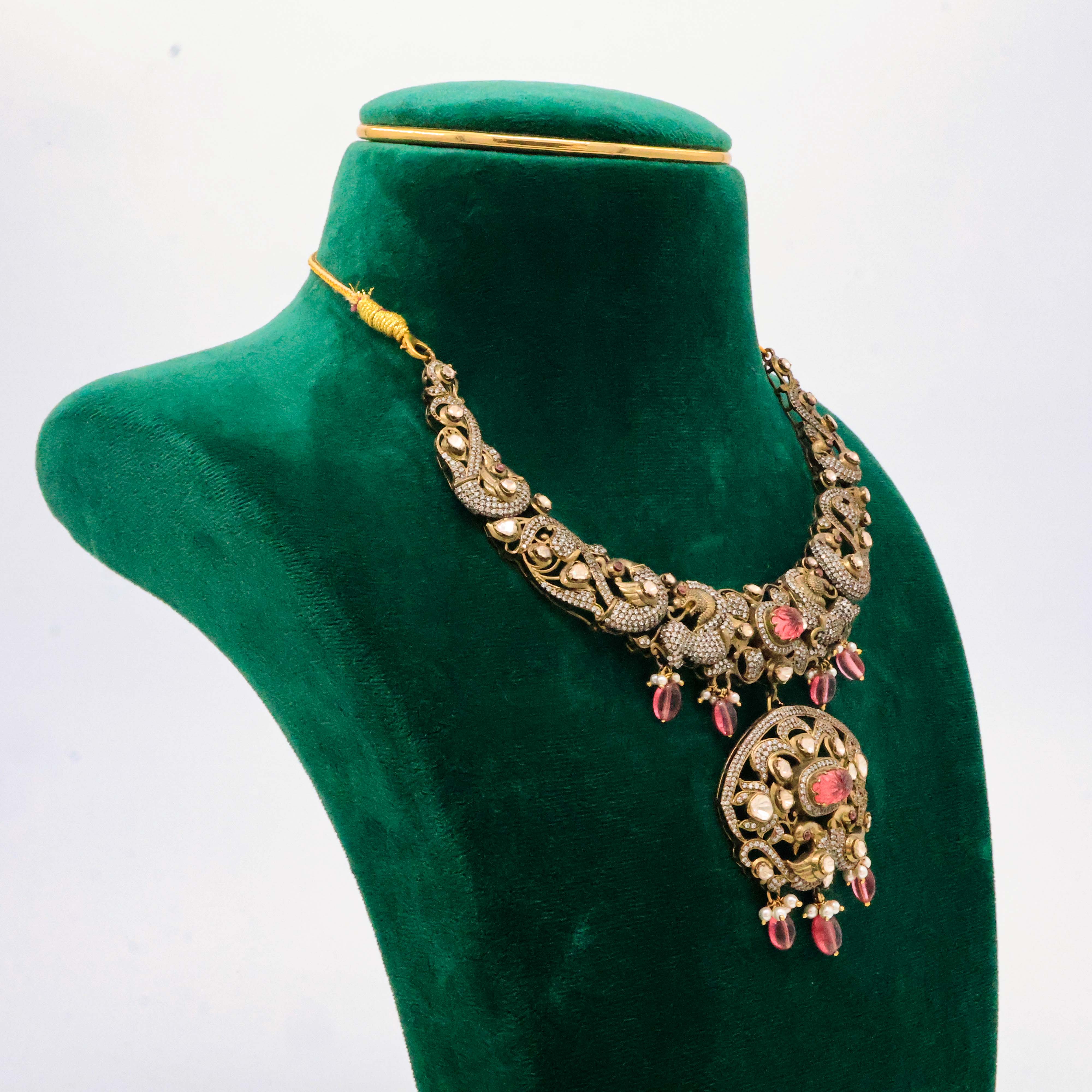 Peacock Pink CZ Necklace