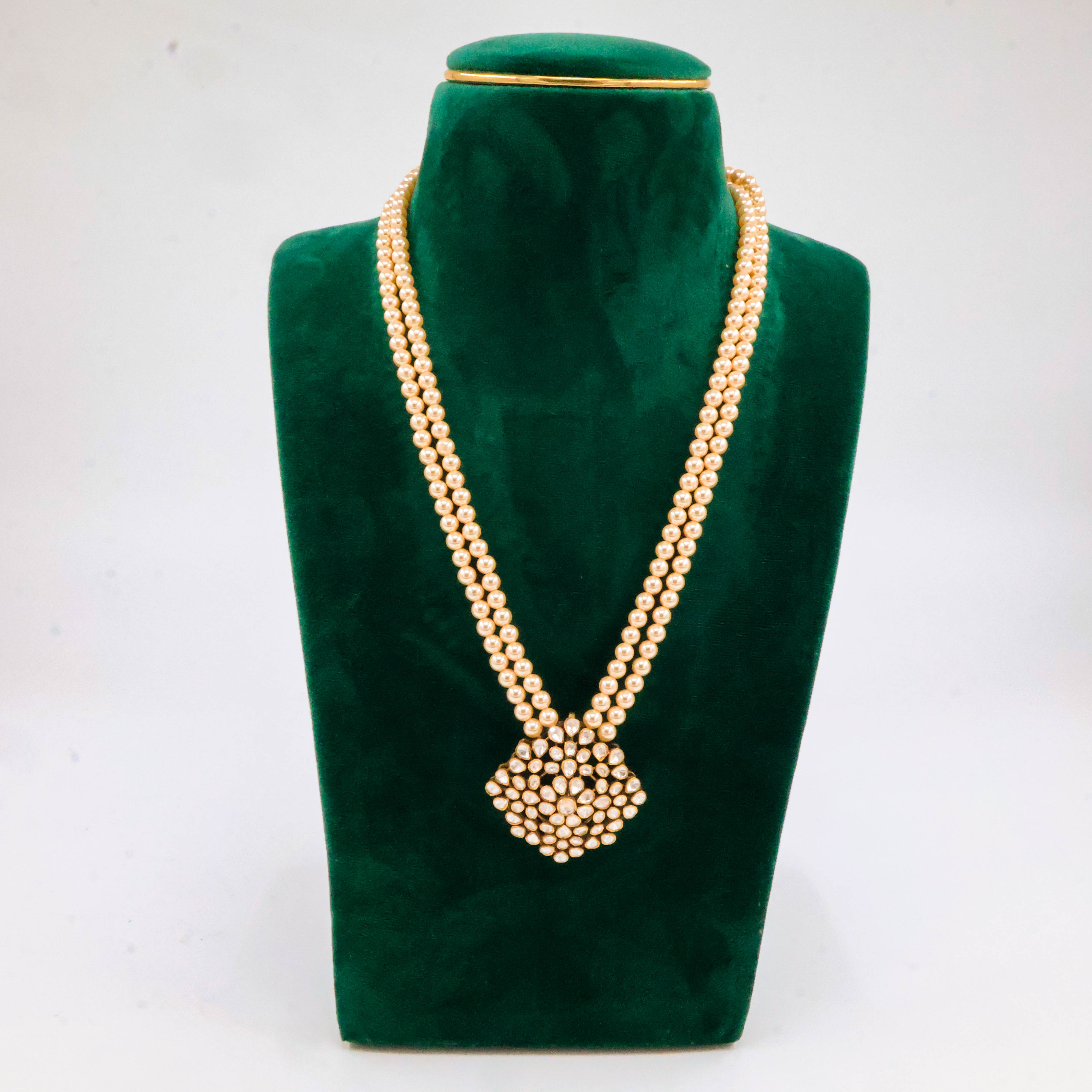 Raag Silver Jewellery Basheerbagh - Pearl Polki Cluster Necklace