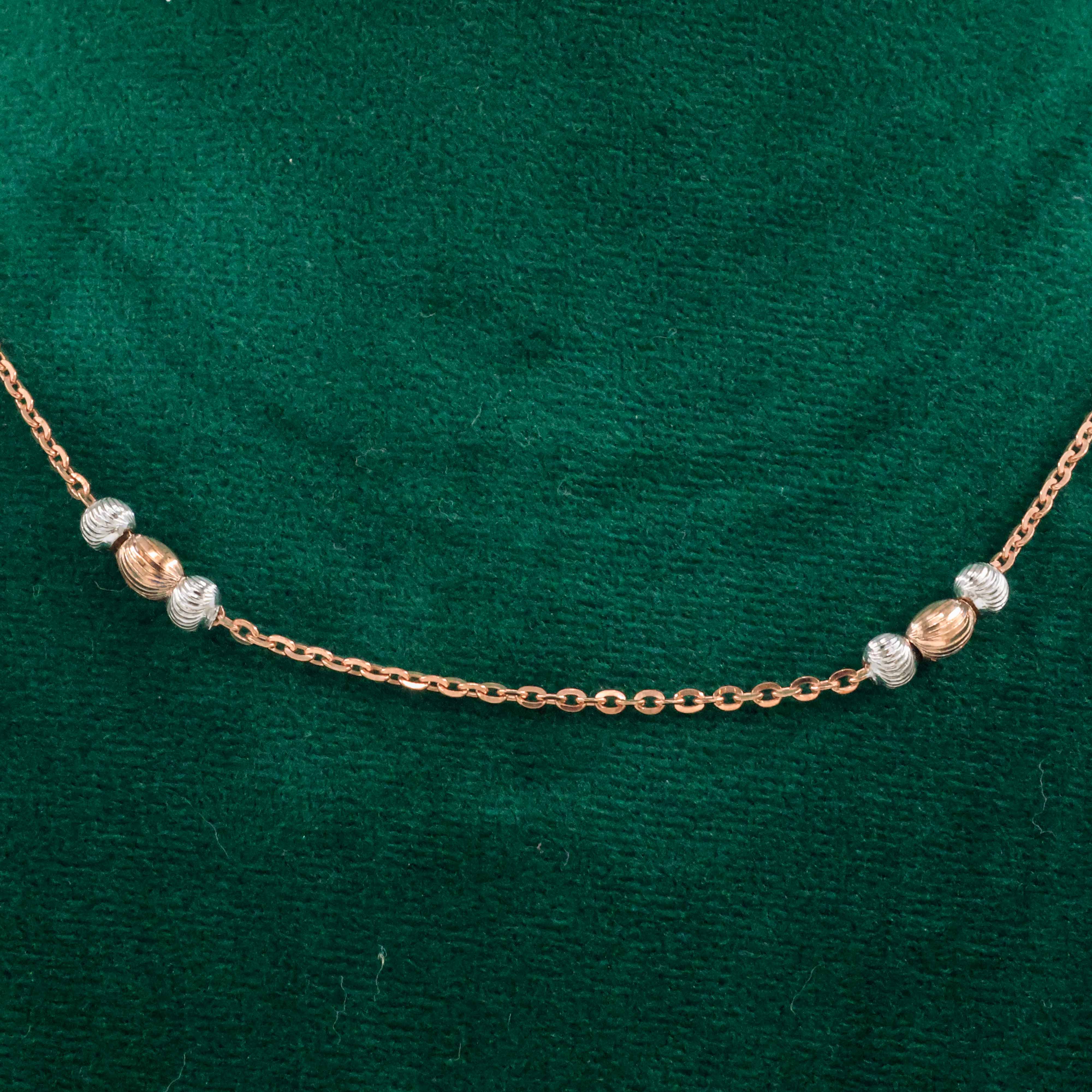 Raag Silver Jewellery Basheerbagh - Two-Tone Beaded Chain