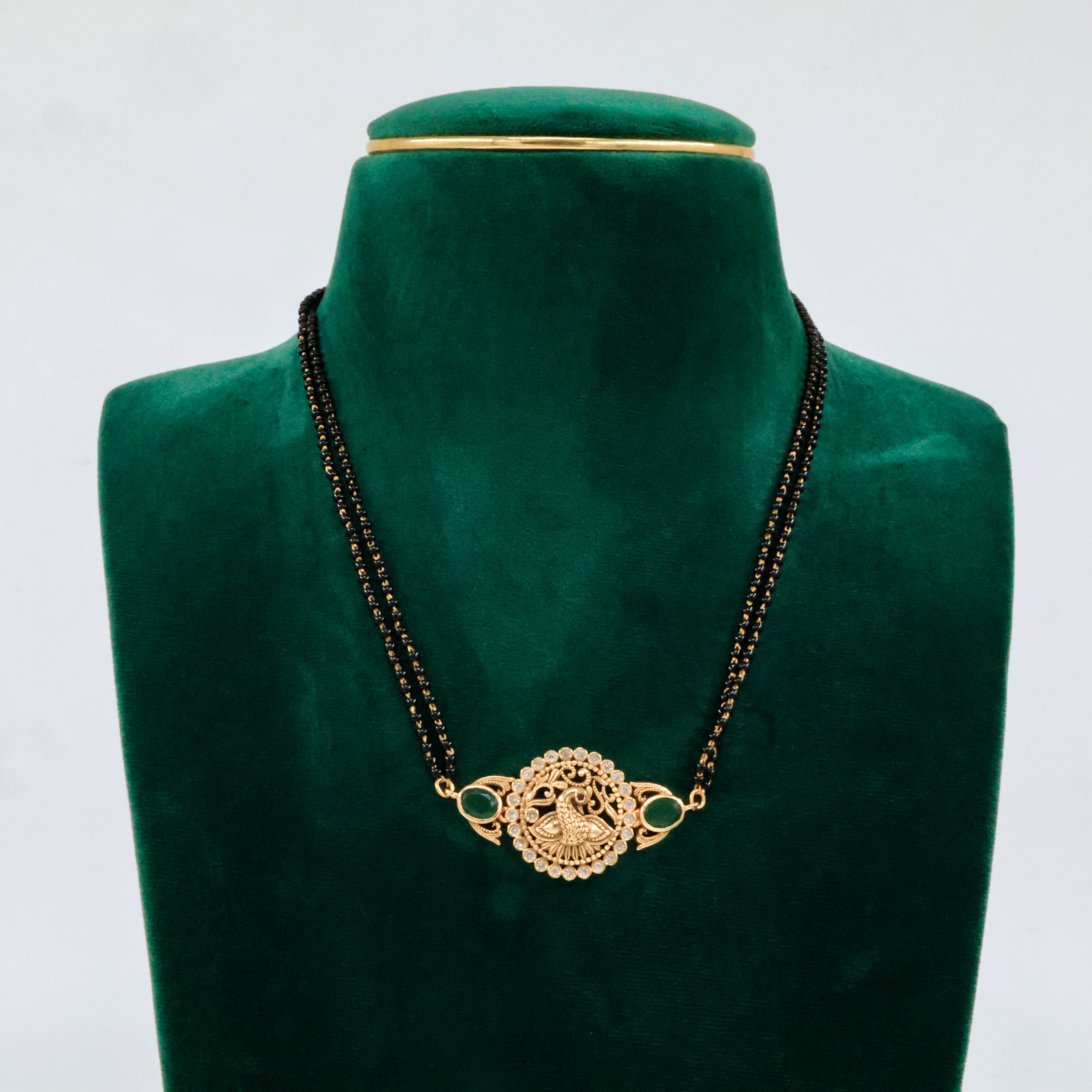 Raag Silver Jewellery Basheerbagh - Peacock Emerald Mangalsutra