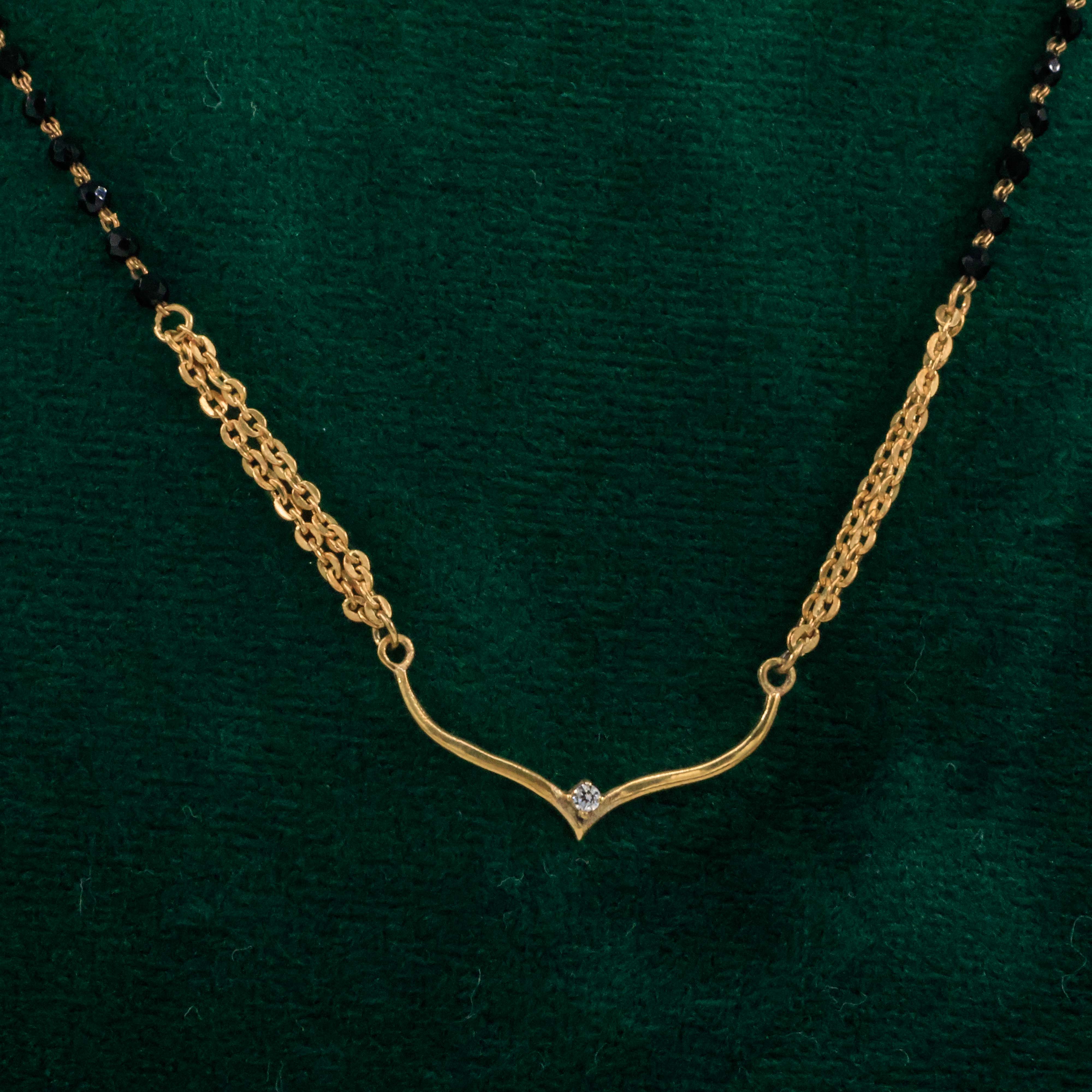 Raag Silver Jewellery Basheerbagh - Elegant Black Bead Mangalsutra