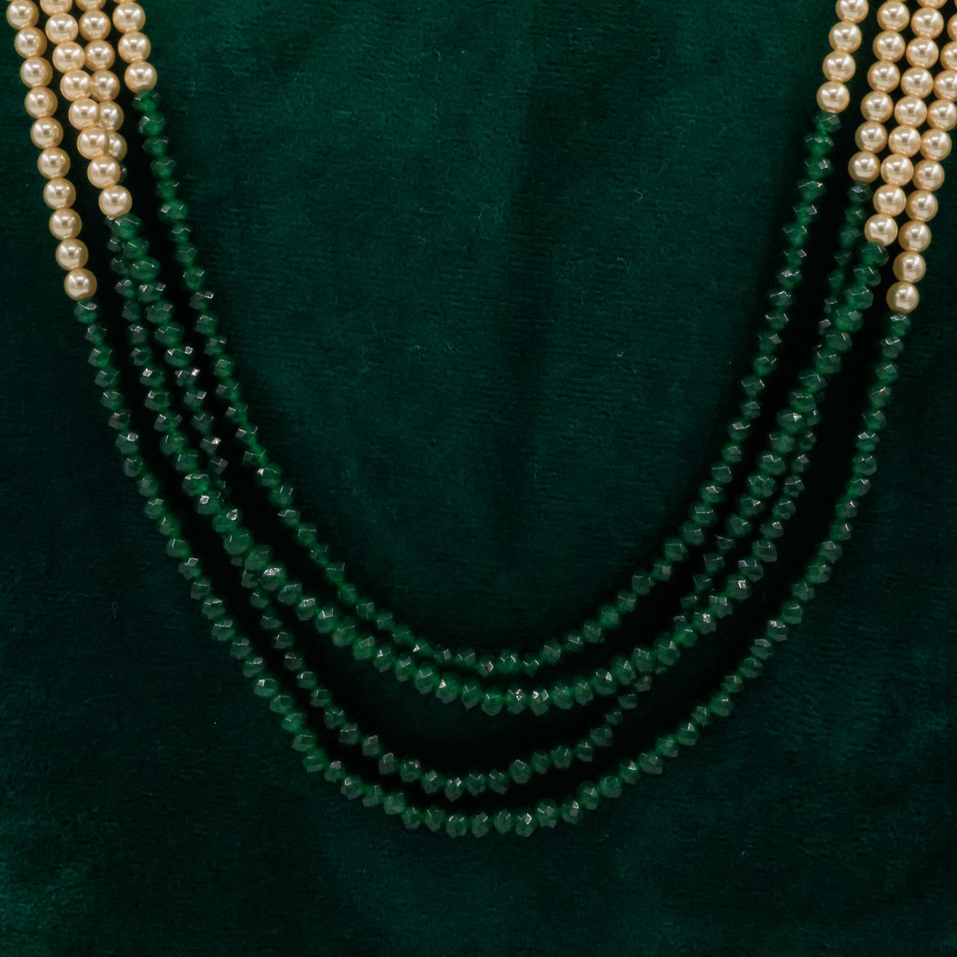 Raag Silver Jewellery Basheerbagh - Lakshmi Green Pearl Mala