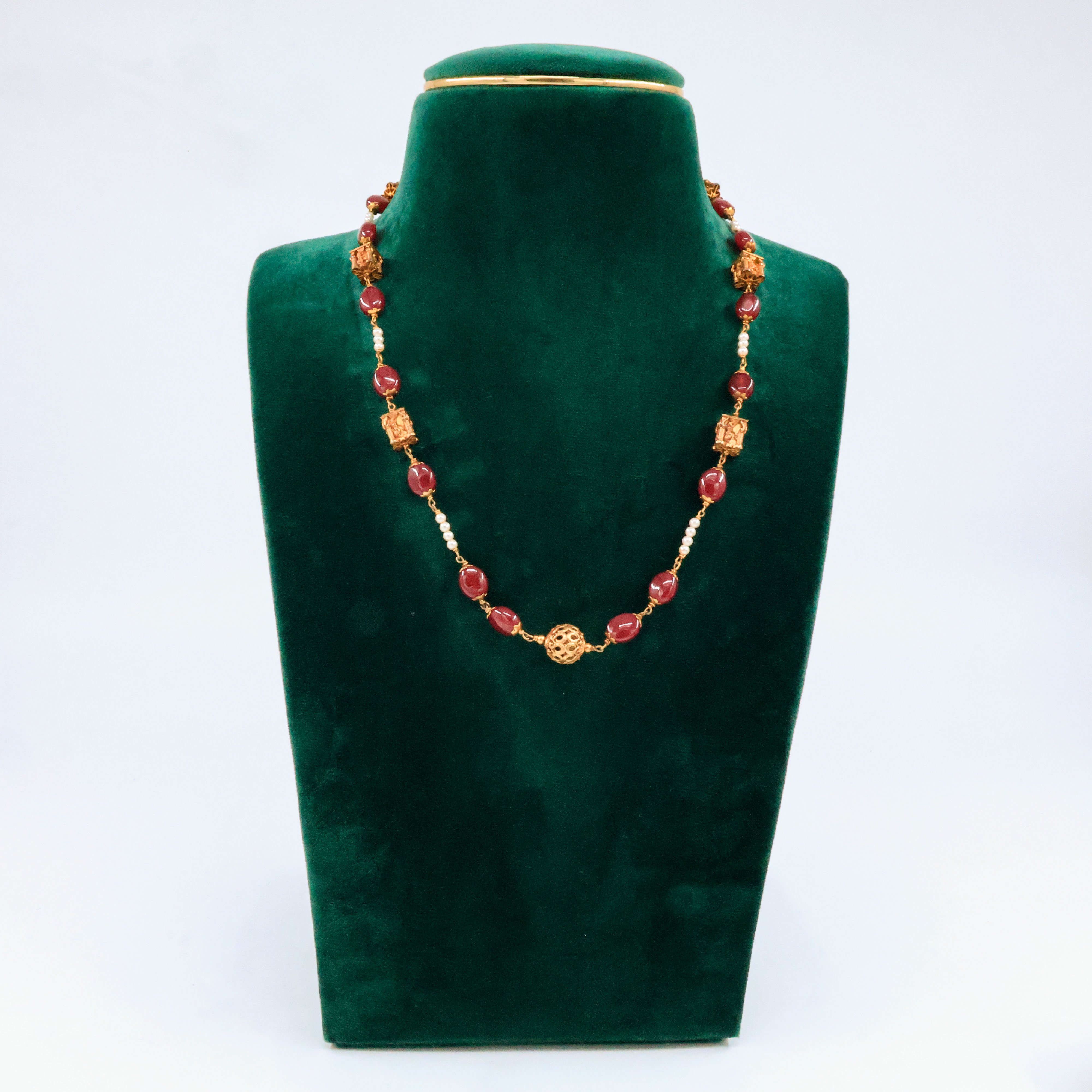 Raag Silver Jewellery Basheerbagh - Coral Pearl Beads Mala