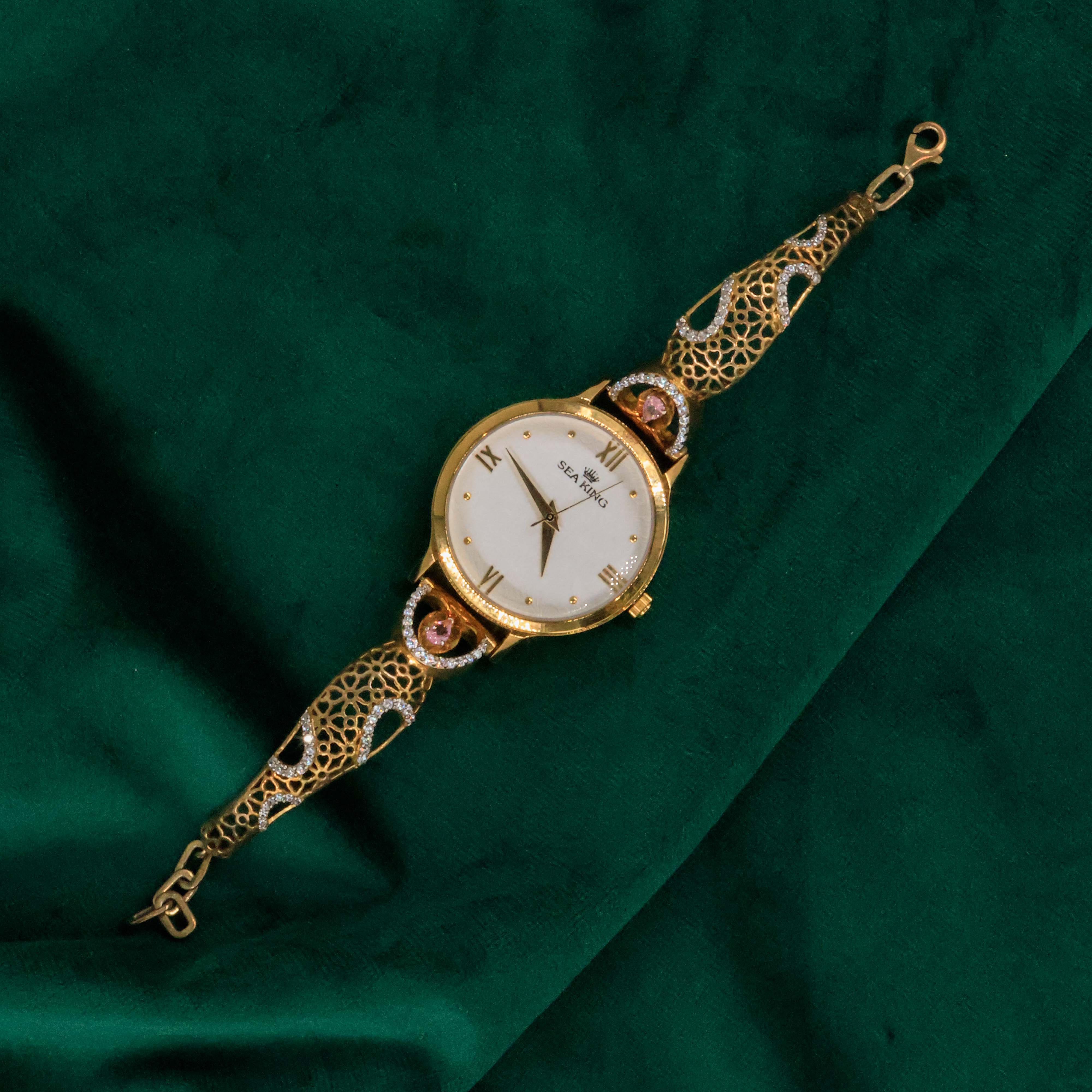 Raag Silver Jewellery Basheerbagh - Filigree Pink CZ Watch