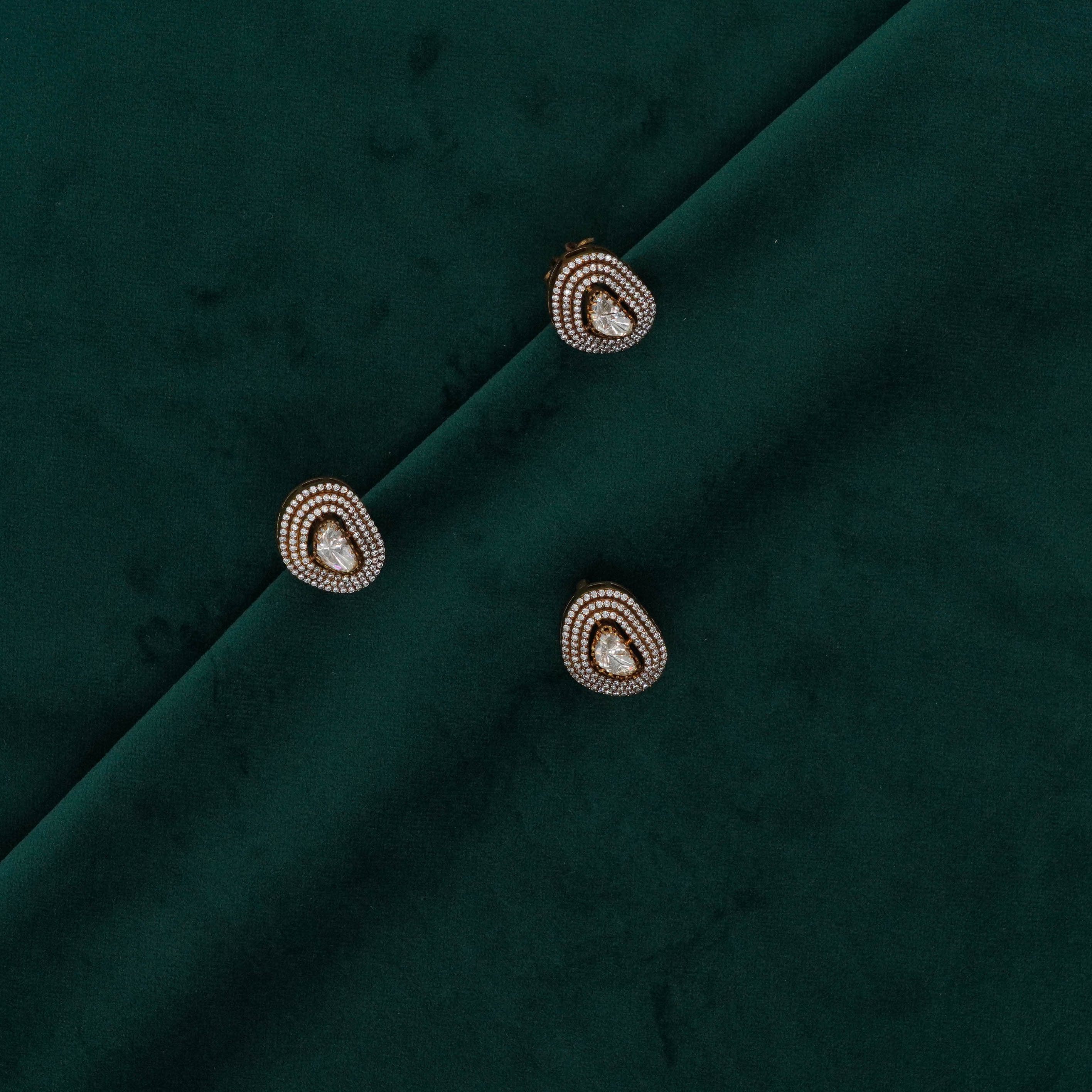 Raag Silver Jewellery Basheerbagh - Diamond Tear Drop Set
