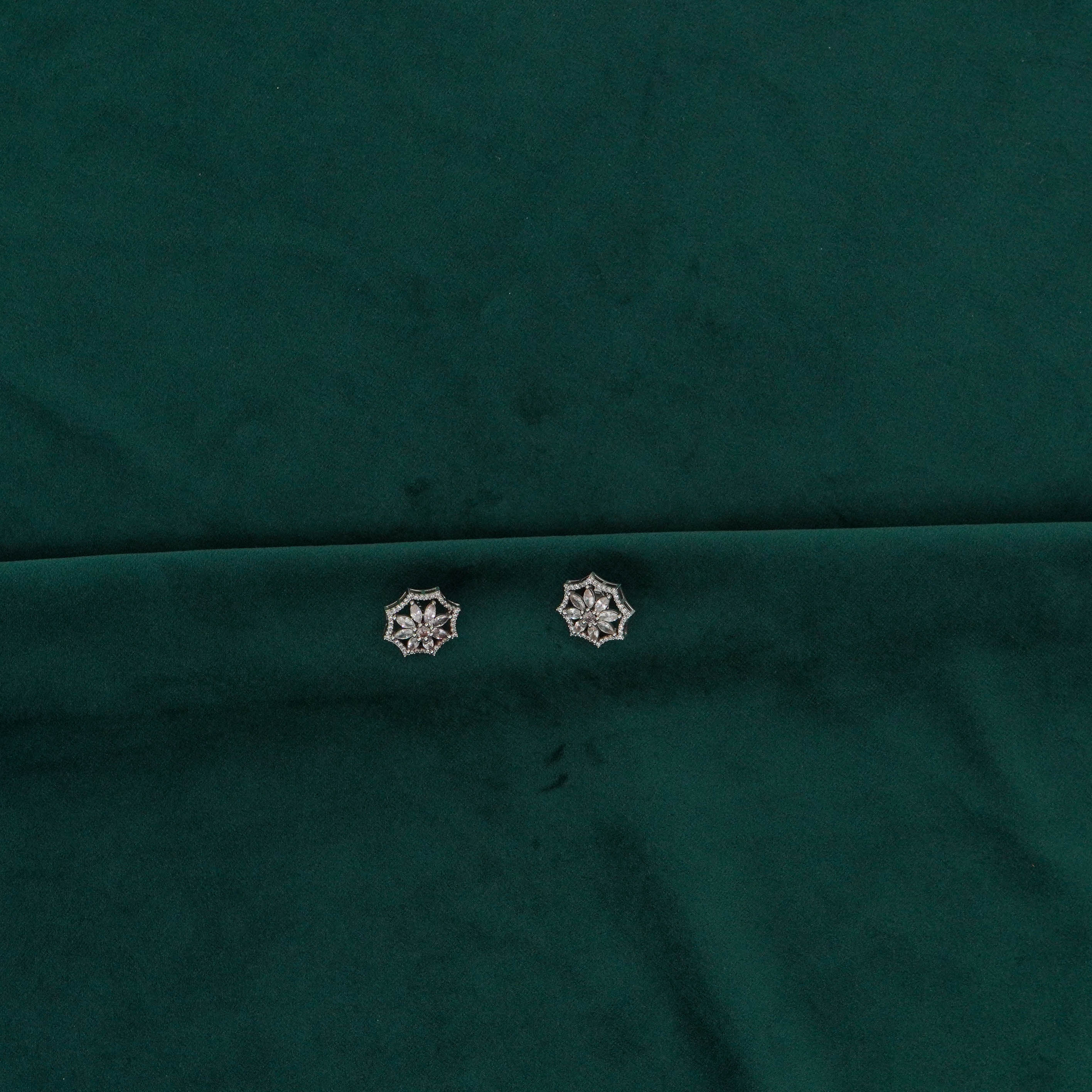 Raag Silver Jewellery Basheerbagh - Floral  Pendant Set Silver