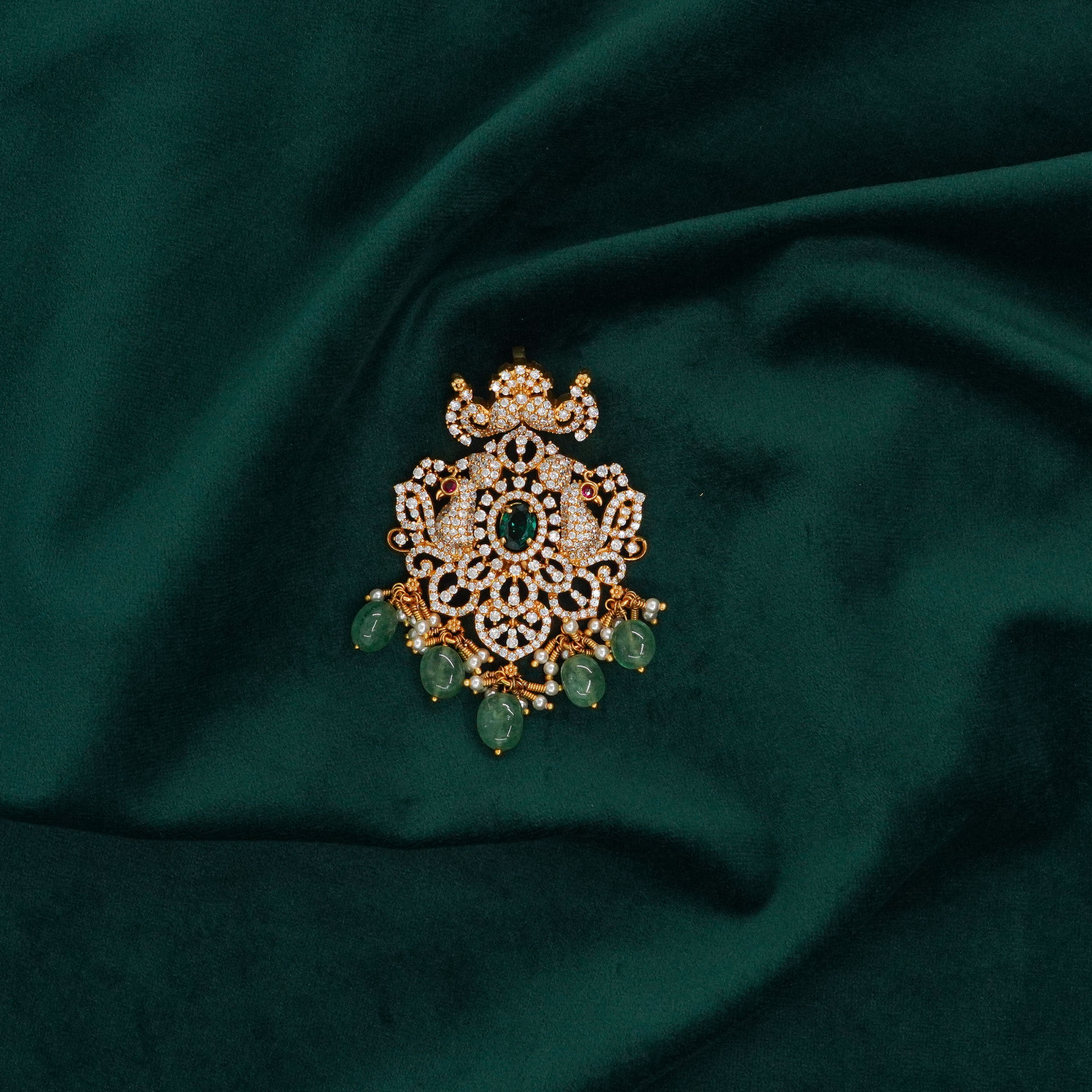 Peacock Emerald Pendant