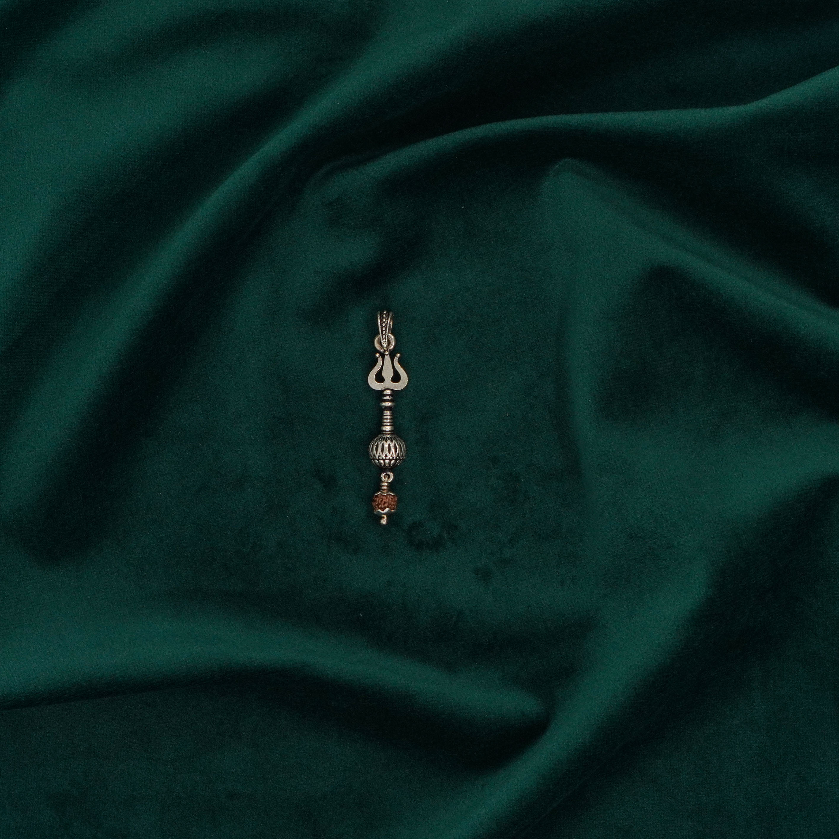 Raag Silver Jewellery Basheerbagh - Trishul Rudraksha Pendant